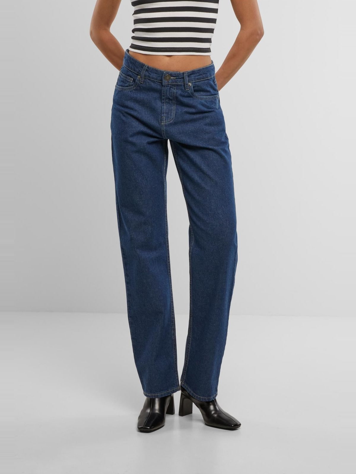 Ladies Straight Fit Denim με κανονική εφαρμογή TB7193-19924 Urban Classics mid deep blue washed