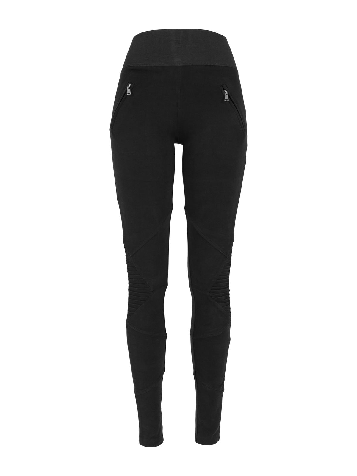 Γυναικείο κολάν Ladies Interlock High Waist με τσέπες φερμουάρ TB1053-00017 Urban Classics blk/blk