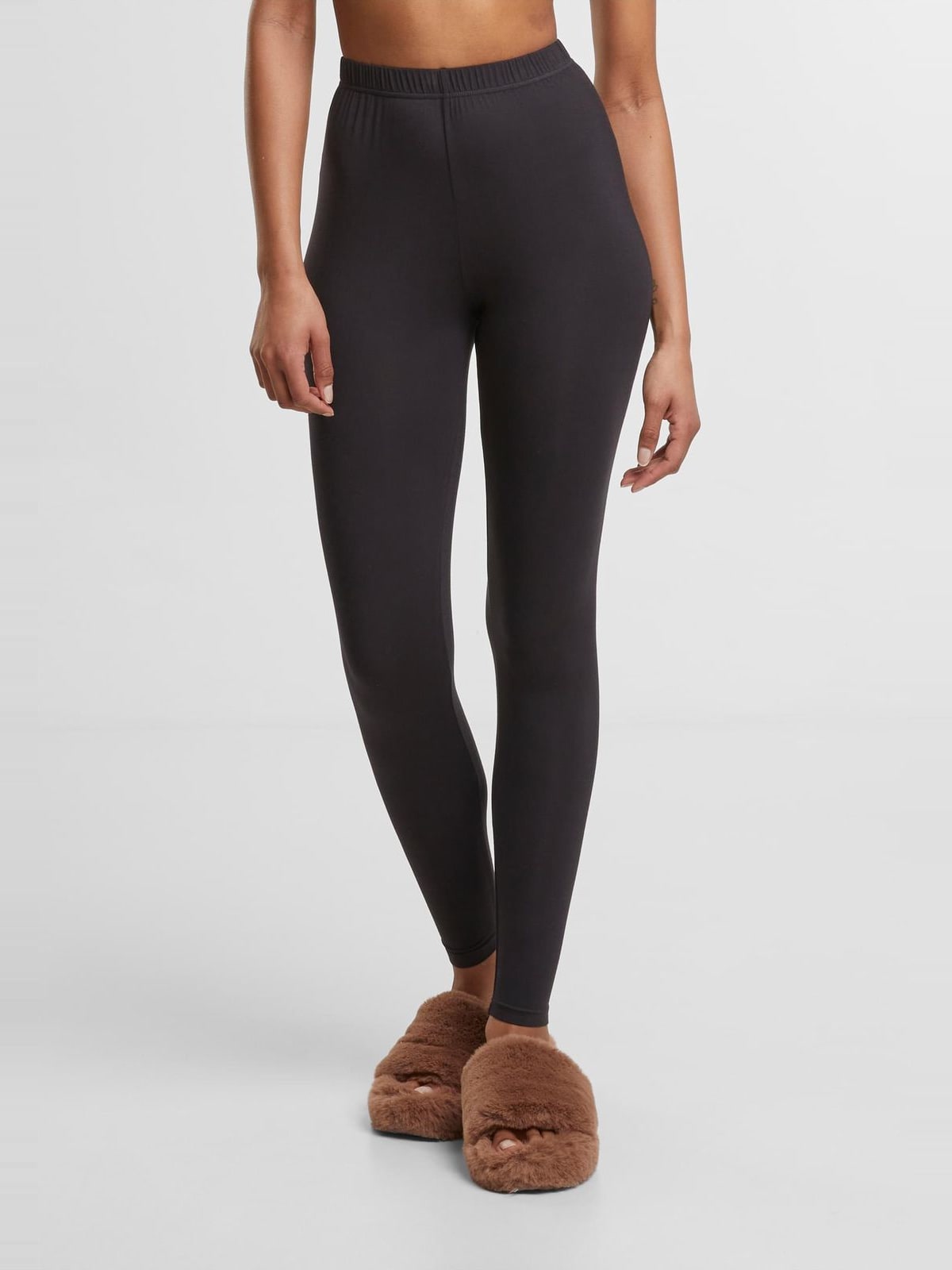 Γυναικεία Κολάν Bamboo Leggings 2-Pack με ελαστική μέση TB7676A-03169 Urban Classics black+black