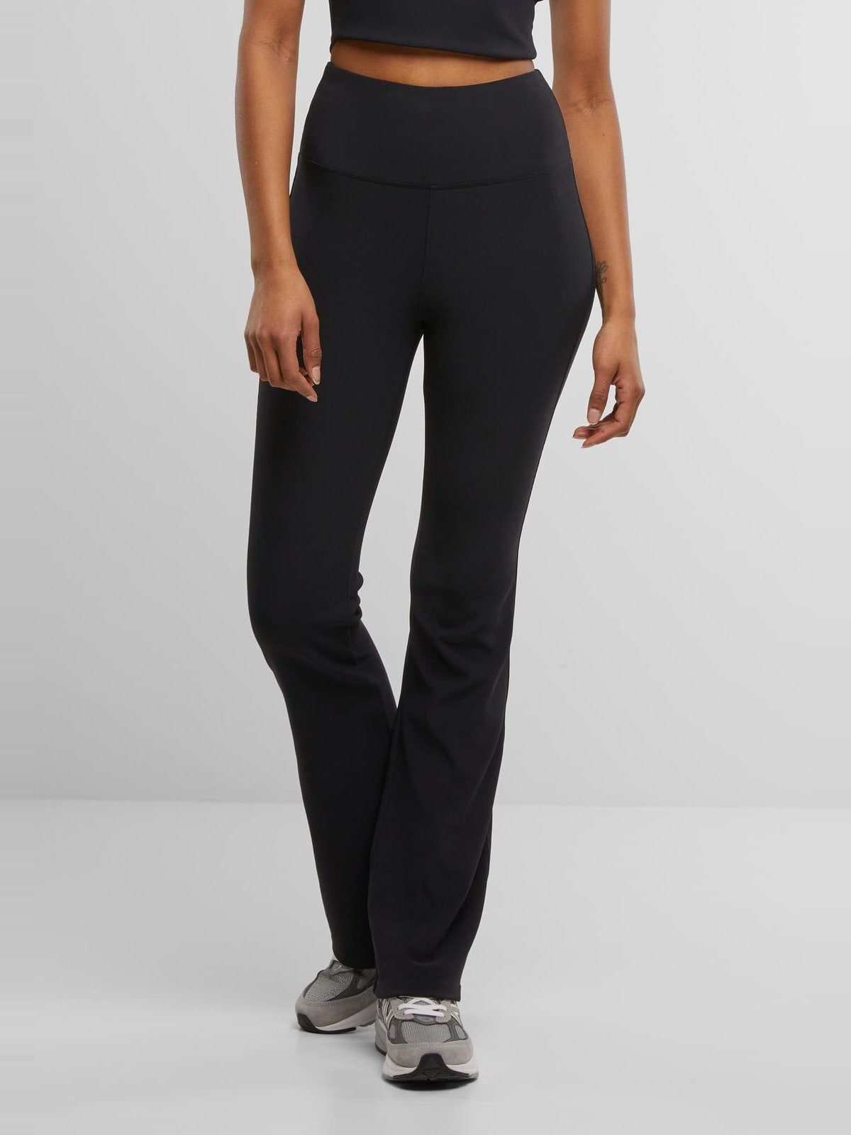 Γυναικείες flared leggings Rib με ψηλή μέση TB7801-00007 Urban Classics black