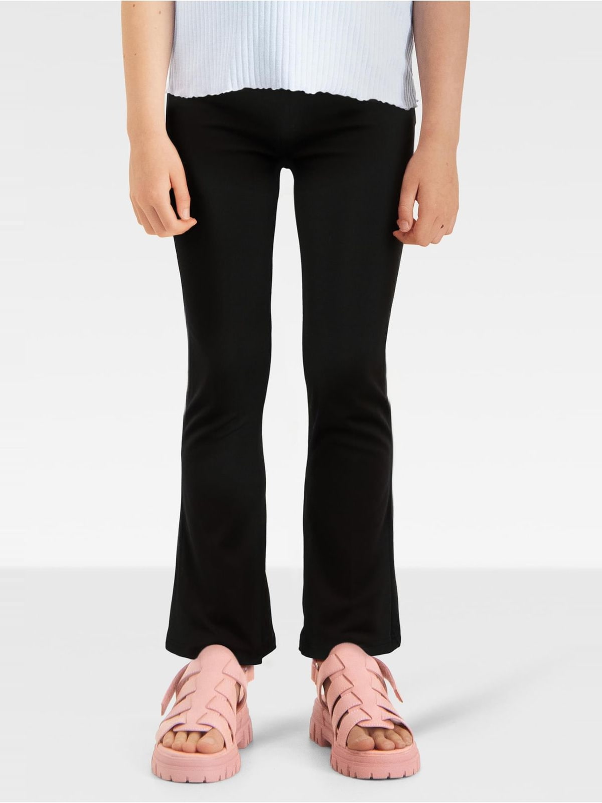 Γυναικεία κολάν Girls Essentials High Waist Flared με ψηλή μέση UCK5020-00007 Urban Classics black