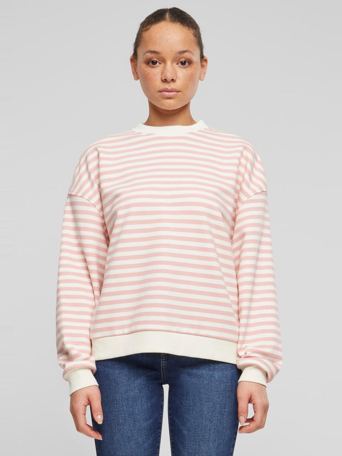 Γυναικεία μπλούζα Oversized Striped Crewneck με ριγέ σχέδιο TB6135-12893 Urban Classics lemonadepink/whitesand
