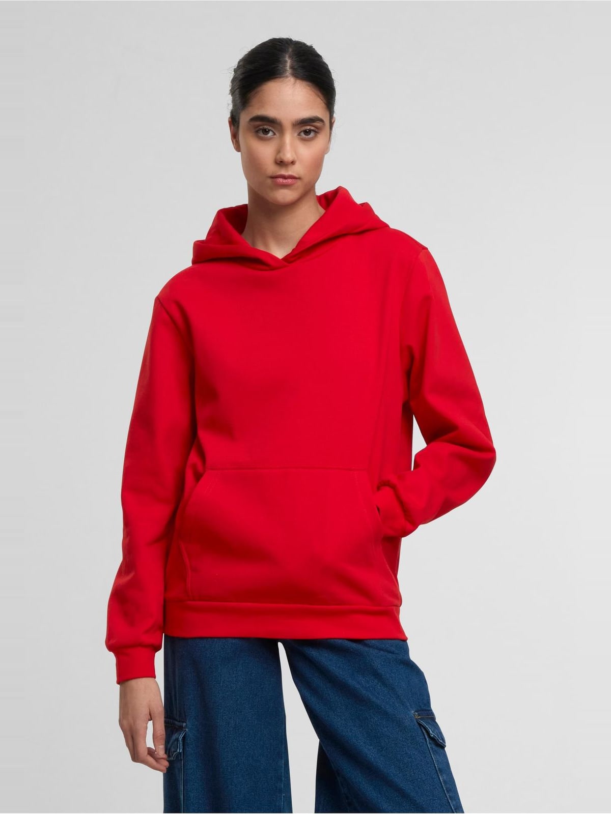 Γυναικείο hoodie Ladies Loose Light Brushed Fleece με χαλαρή εφαρμογή TB7431-00199 Urban Classics red