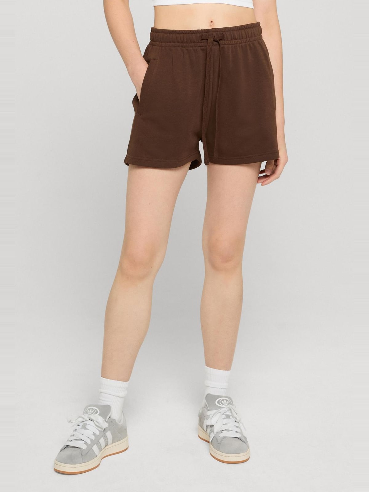 Γυναικεία σορτς Ladies Light Terry Shorts με ελαστική μέση TB8355-00075 Urban Classics brown