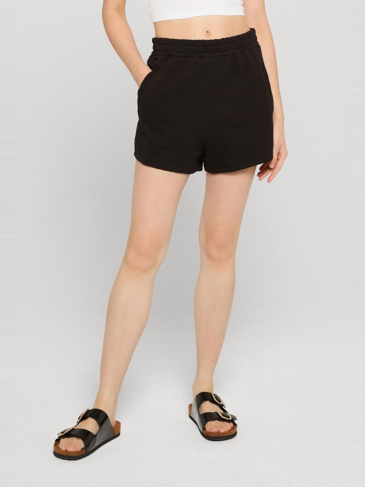 Γυναικεία σορτς Jersey με δομημένη επιφάνεια TB8381-00007 Urban Classics black