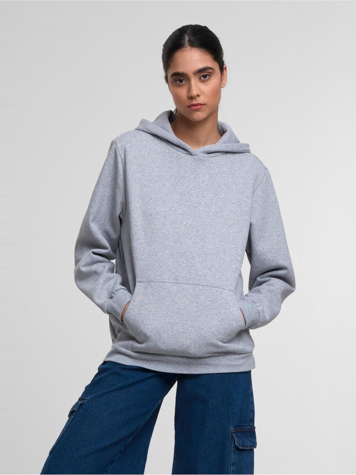 Γυναικείο φούτερ Loose Brushed Fleece Hoody με κουκούλα TB7433-14146 Urban Classics melange