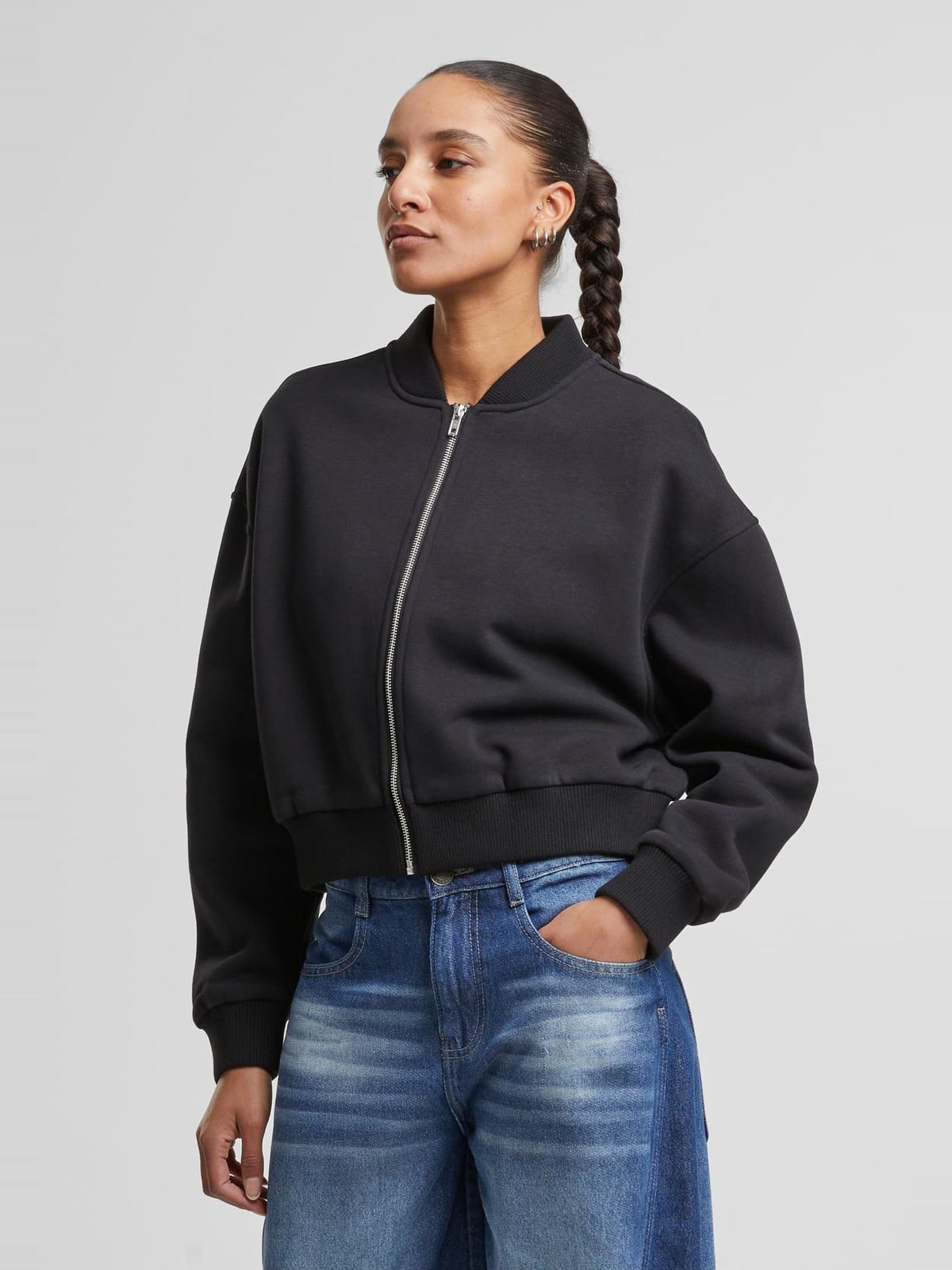Ladies Short Sweat Zip Jacket TB7781-00007 Urban Classics black