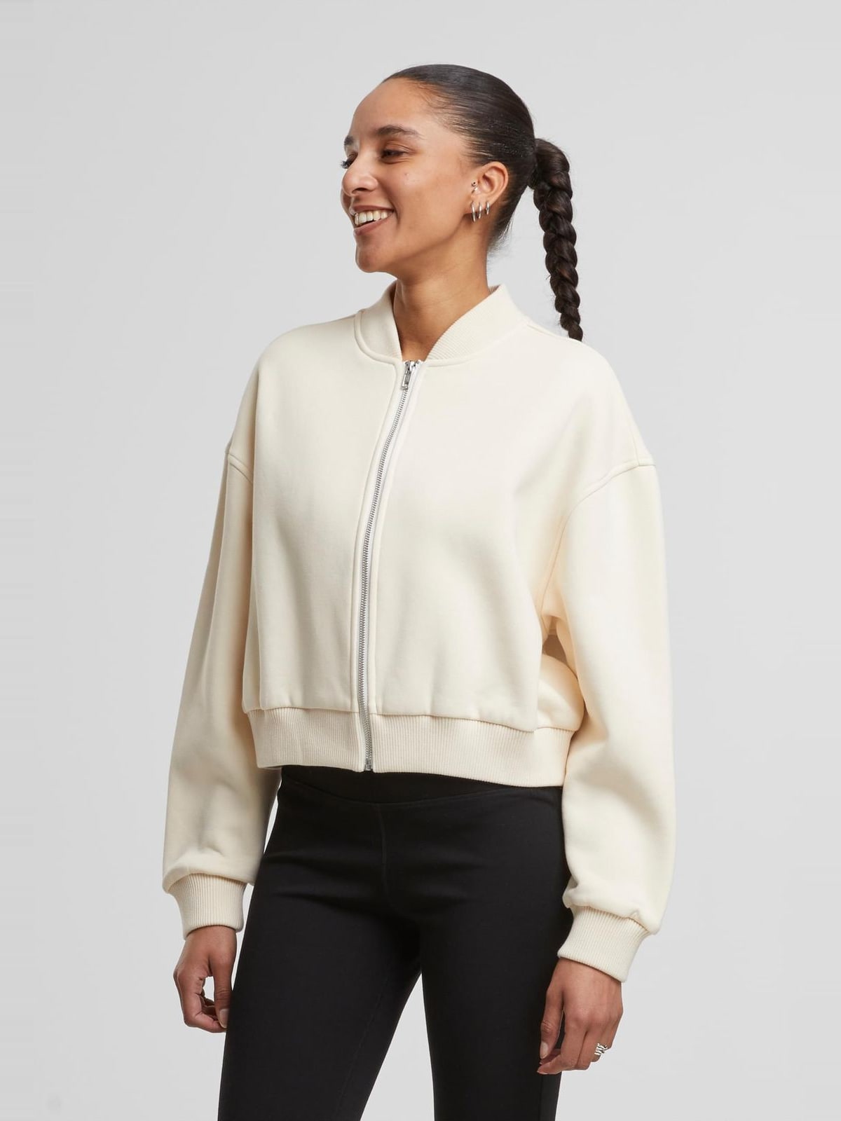 Ladies Short Sweat Zip Jacket TB7781-02903 Urban Classics whitesand