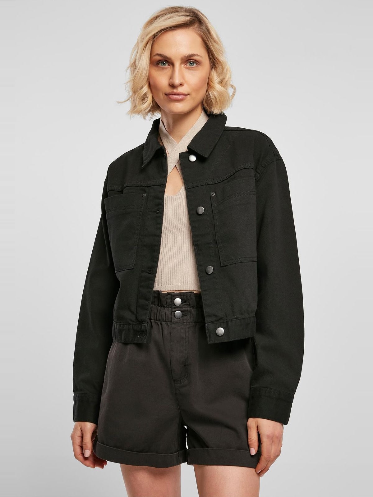 Γυναικείο Κοντό Boxy Εργασιακό Μπουφάν TB4781-00007 Urban Classics black