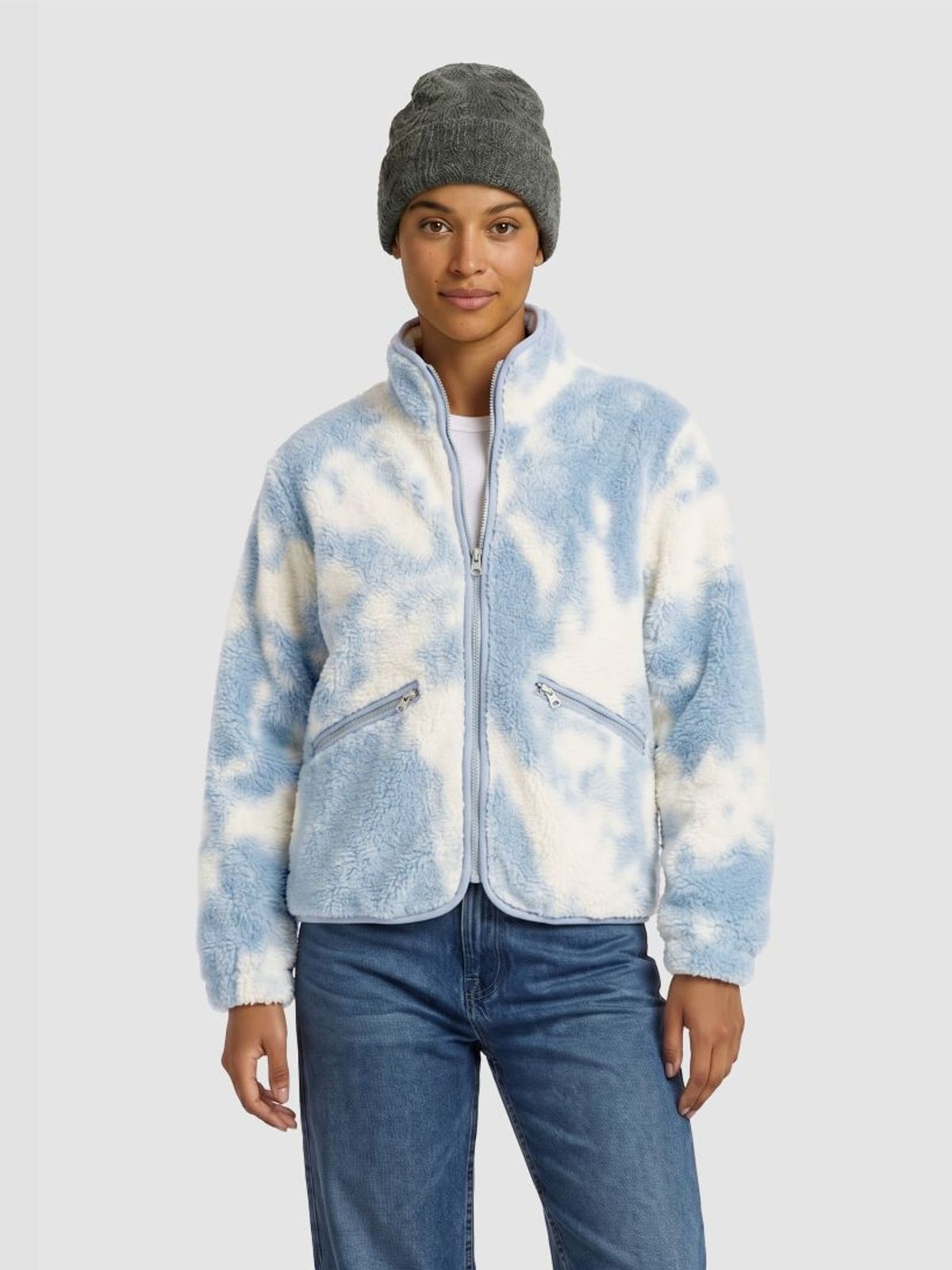 Γυναικείο μπουφάν Ladies Printed Sherpa Jacket με μοναδικό σχέδιο TB8505-22939 Urban Classics bluetiedye