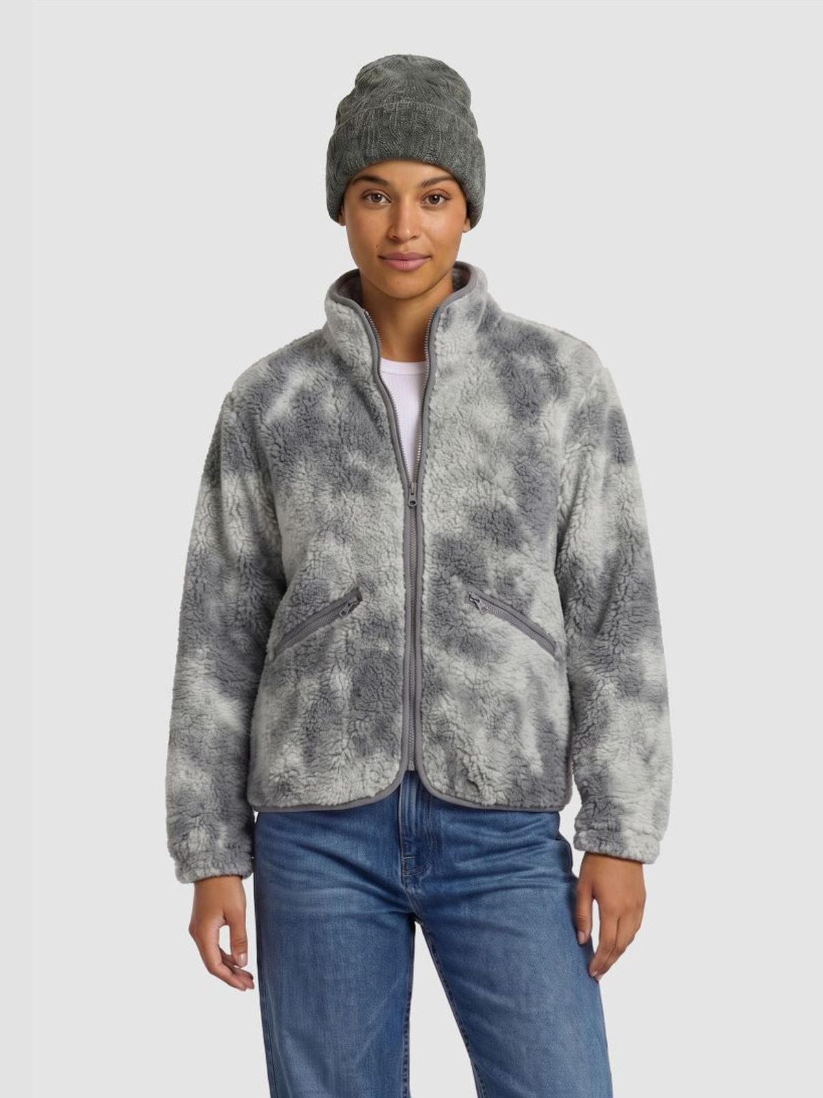 Γυναικείο μπουφάν Ladies Printed Sherpa Jacket με μοναδικό σχέδιο TB8505-22940 Urban Classics greytiedye