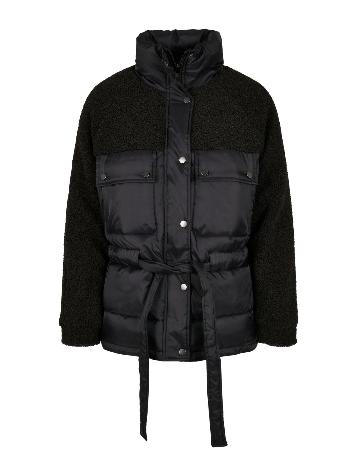 Γυναικείο μπουφάν Sherpa Mix Puffer Jacket με επένδυση Sherpa TB3768-00007 Urban Classics black
