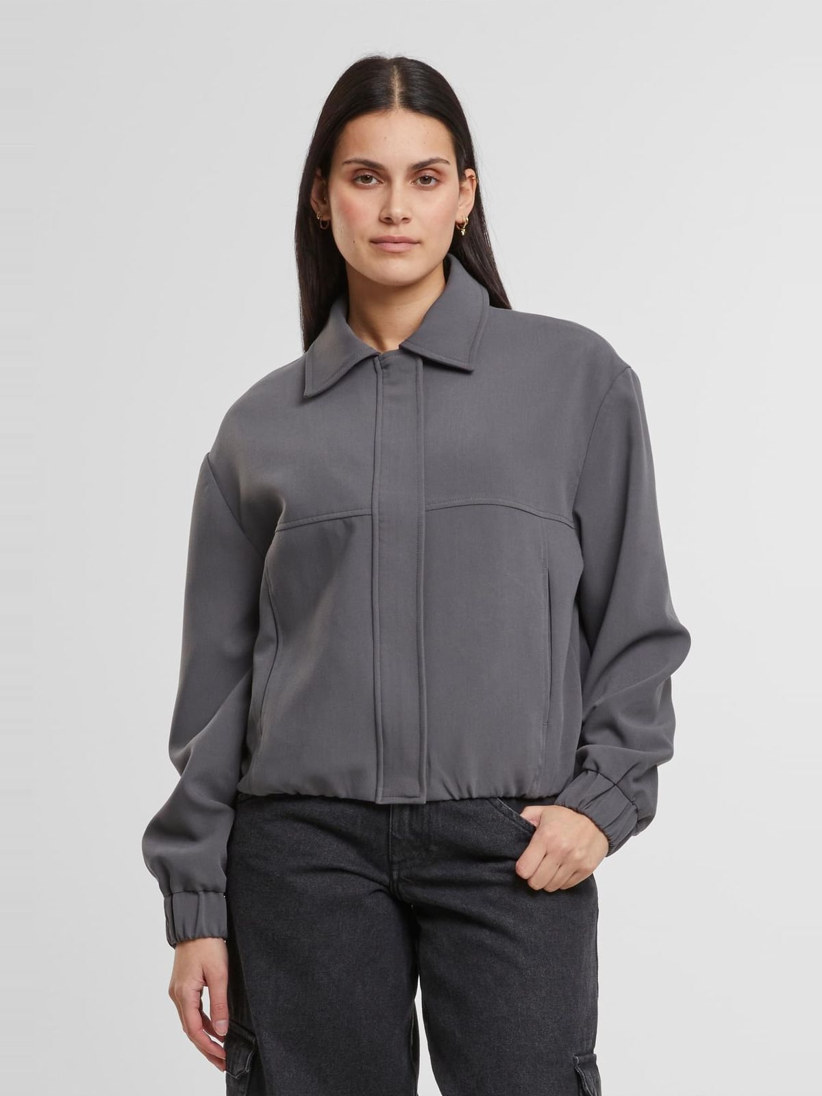 Ελαφρύ μπουφάν Ladies Short Blouson με κρυφό φερμουάρ TB7150-03516 Urban Classics magnet