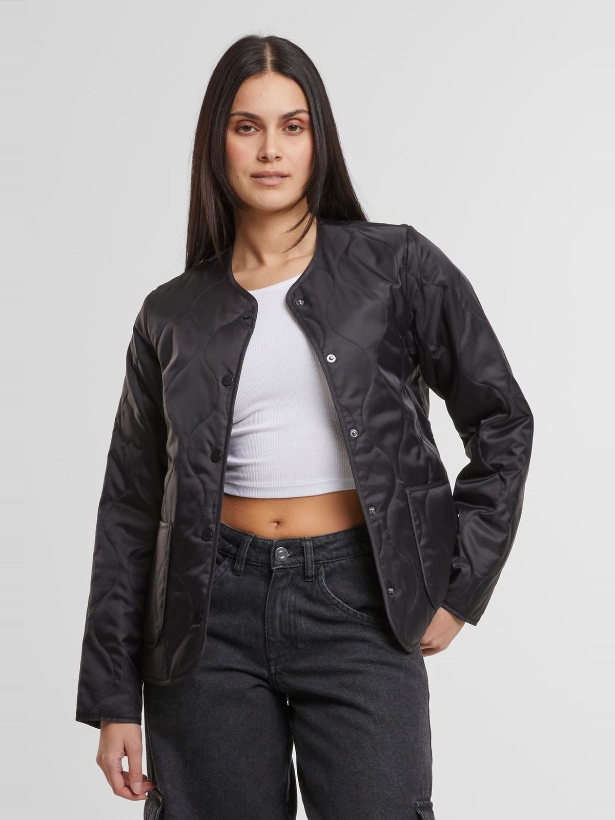 Γυναικείο μπουφάν Ladies Quilted Jacket με μοντέρνο quilting TB7175-00007 Urban Classics black