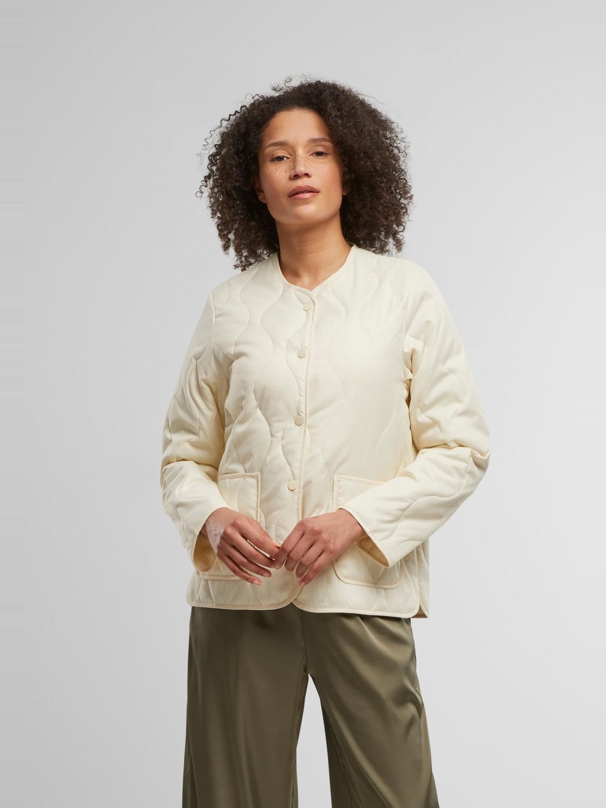 Γυναικείο μπουφάν Ladies Quilted Jacket με μοντέρνο quilting TB7175-02903 Urban Classics whitesand