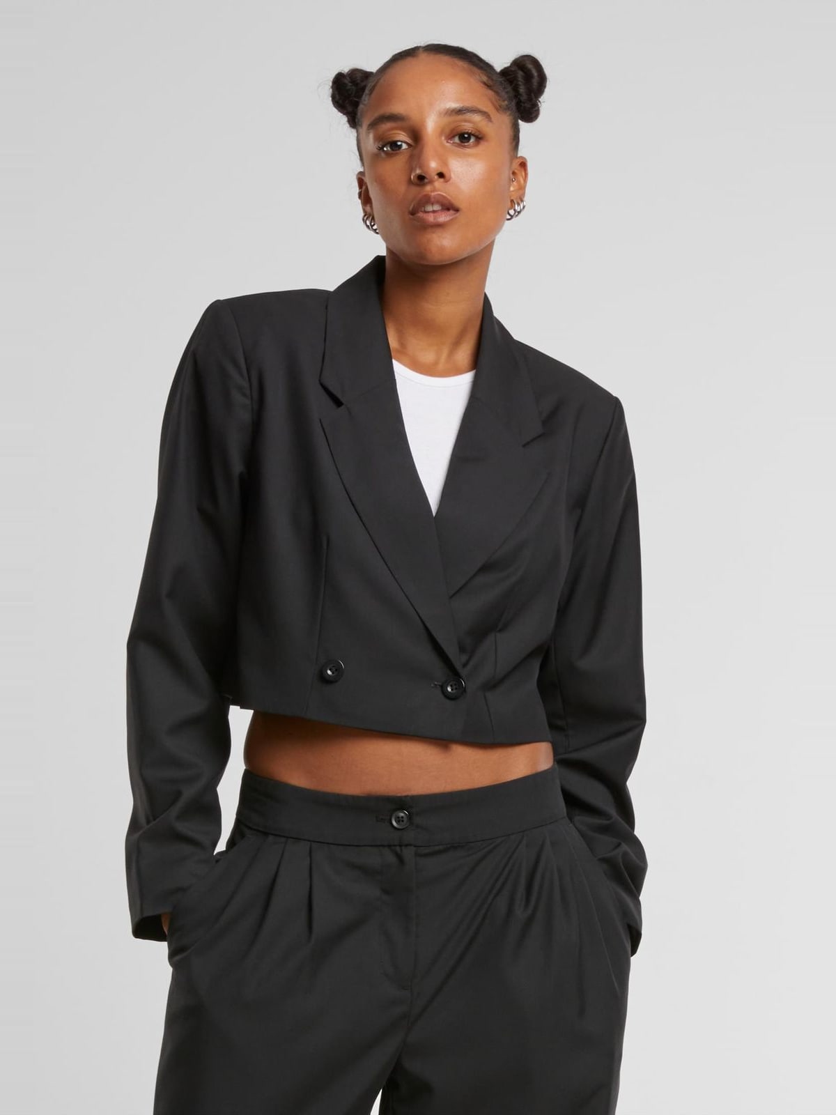 Cropped blazer με διπλό κούμπωμα TB7198-00007 Urban Classics black