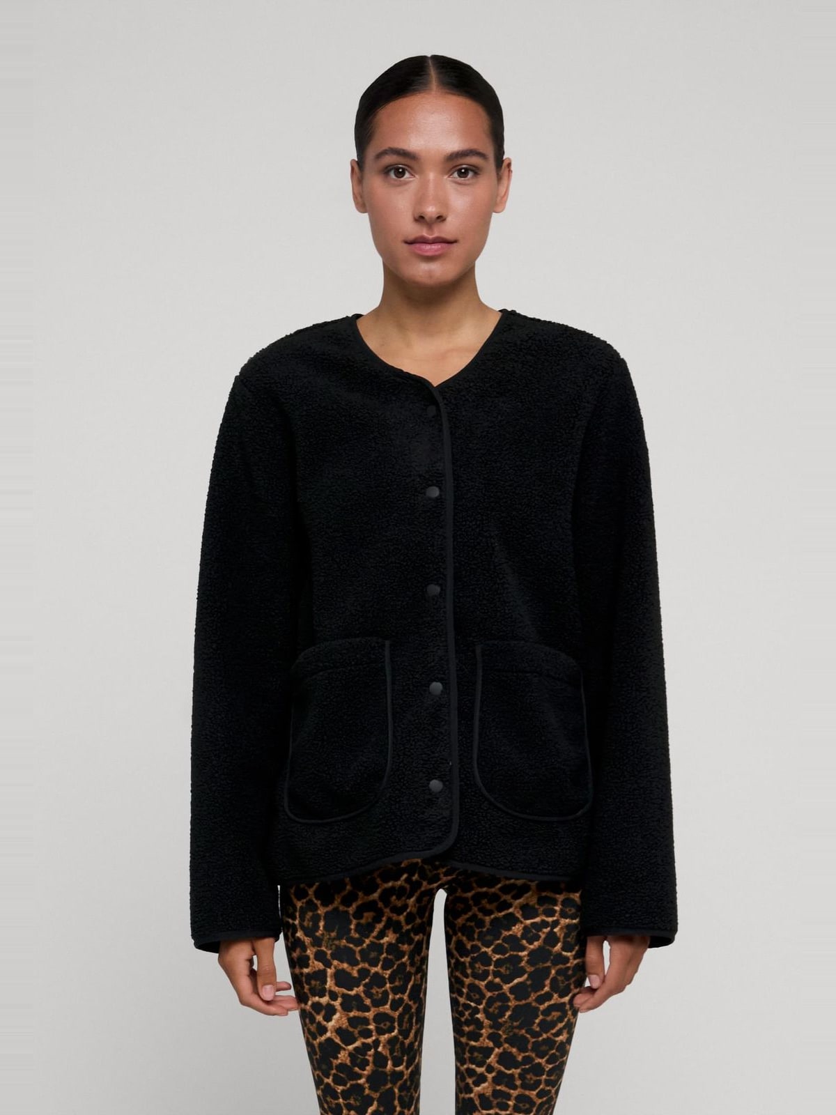 Γυναικείο μπουφάν Teddy Jacket με υφή sherpa fleece TB8010-00007 Urban Classics black