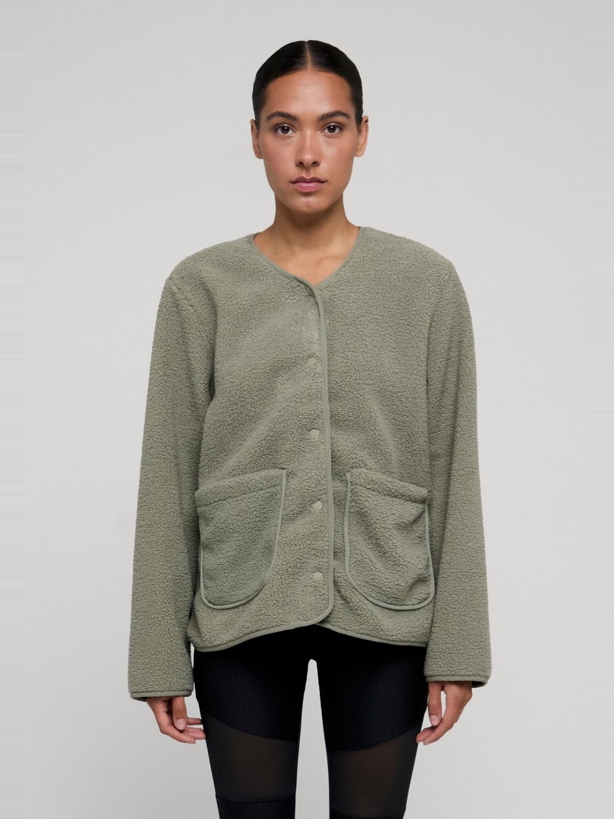 Γυναικείο μπουφάν Teddy Jacket με υφή sherpa fleece TB8010-18328 Urban Classics paleolive