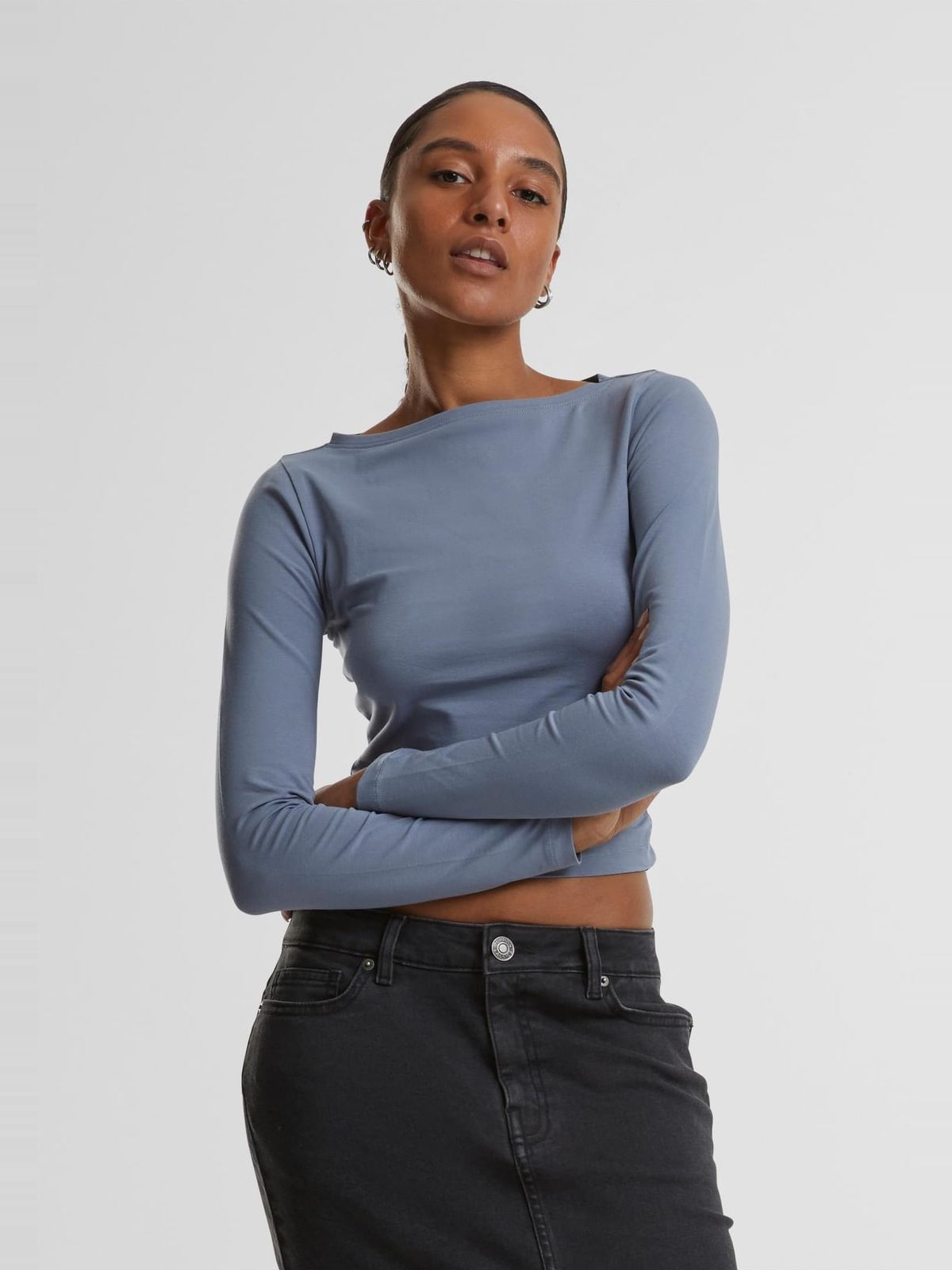 Γυναικεία μπλούζα Ladies Ruffled Super Slim με μακριά μανίκια TB7088-17040 Urban Classics cloudsky