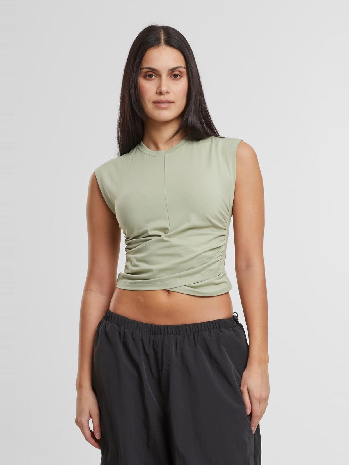 Γυναικεία μπλούζα Ladies Cropped Wrapped Top με σφιχτή εφαρμογή TB7450-03259 Urban Classics softsalvia
