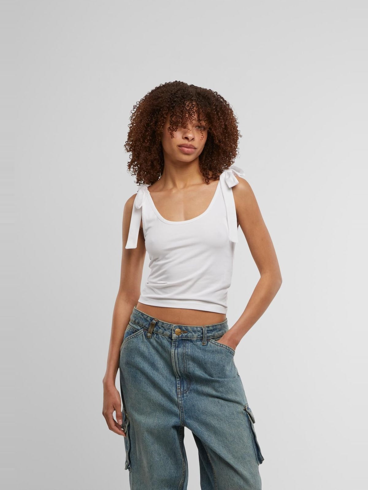 Γυναικείο μπλουζάκι Tied Basic Jersey Top 2-Pack με ρυθμιζόμενες τιράντες TB7520A-01105 Urban Classics white/white