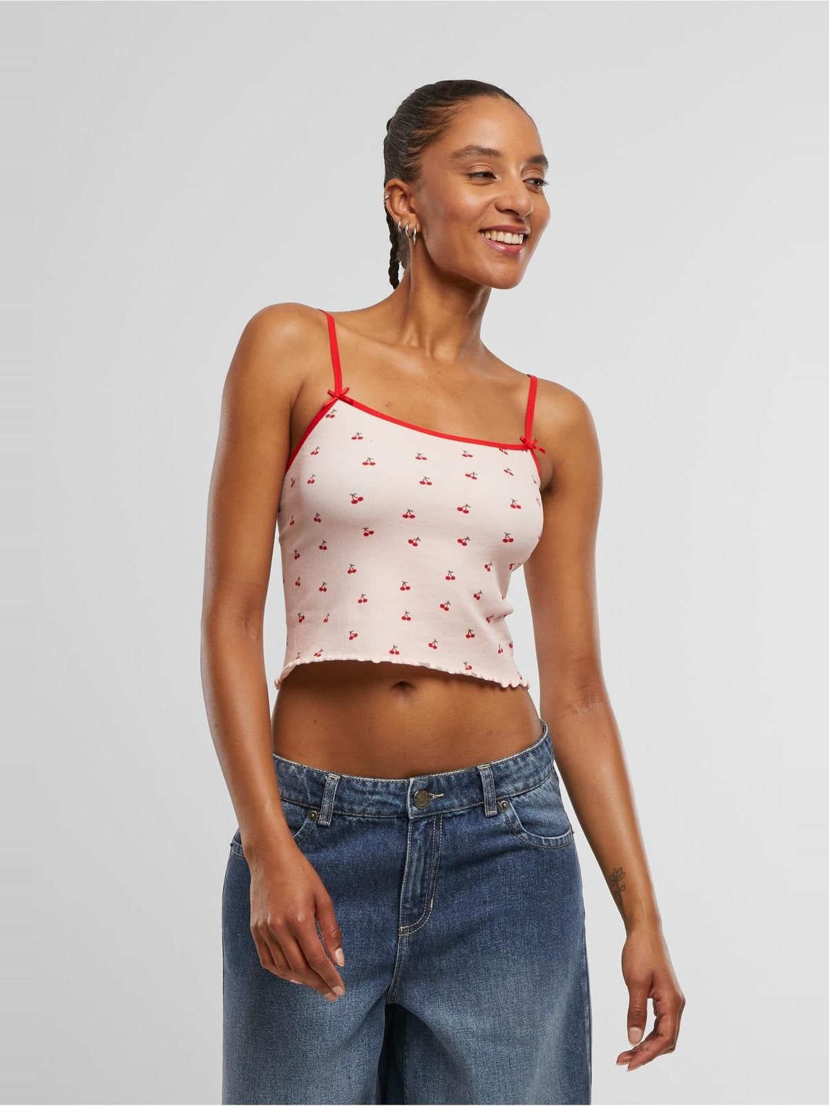 Γυναικείο κοντό tanktop Seamless με λεπτές τιράντες TB8175-21551 Urban Classics redcherry