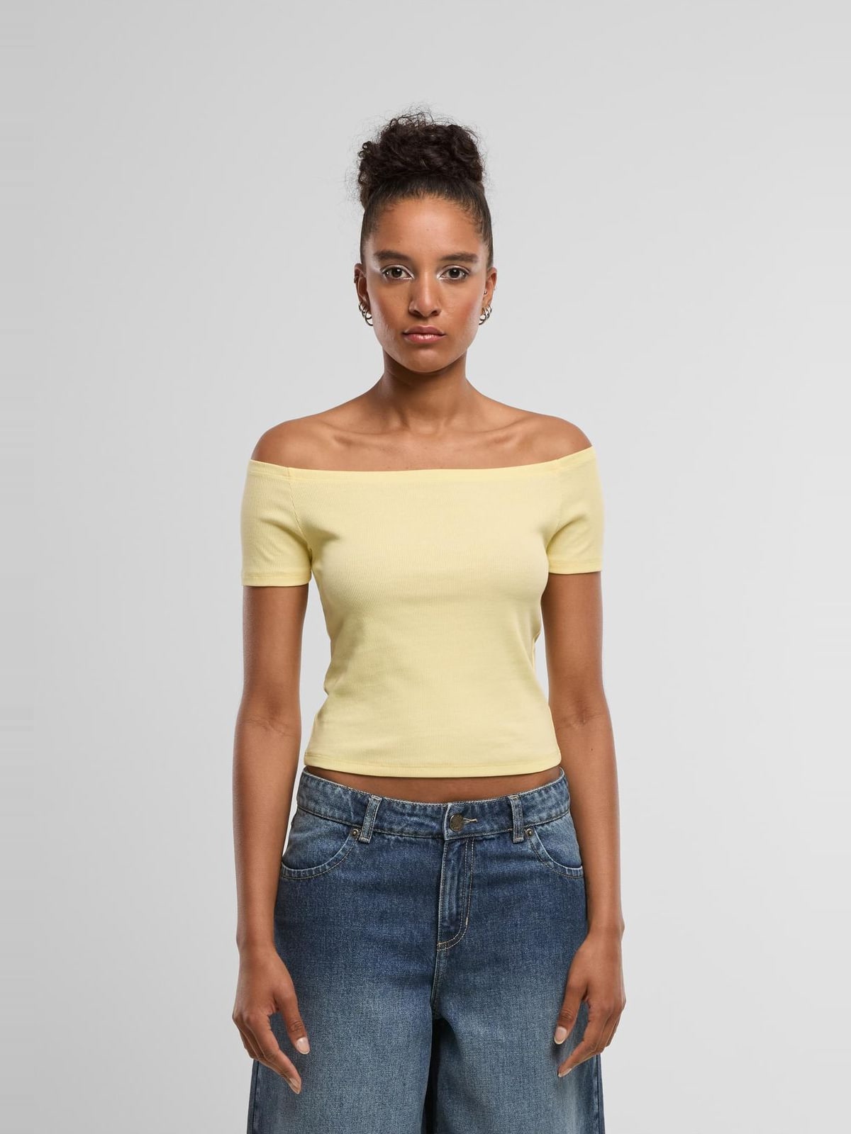 Off Shoulder Rib Tee 2-Pack με άνετη εφαρμογή TB6184A-22222 Urban Classics blushedrose+paleyellow