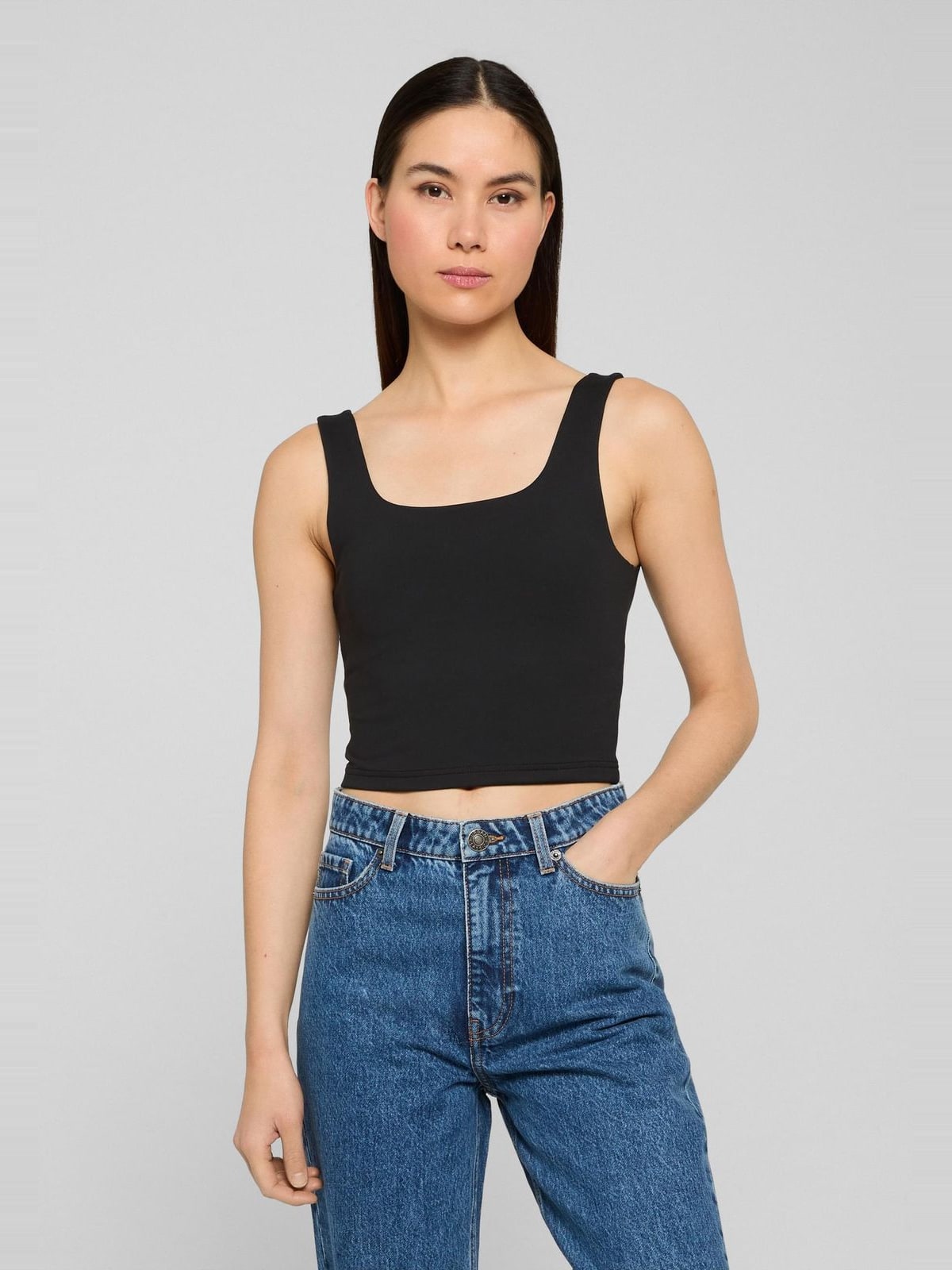 Cropped top 2-Pack με ασύμμετρο λαιμόκοψη TB8349A-03102 Urban Classics black+white
