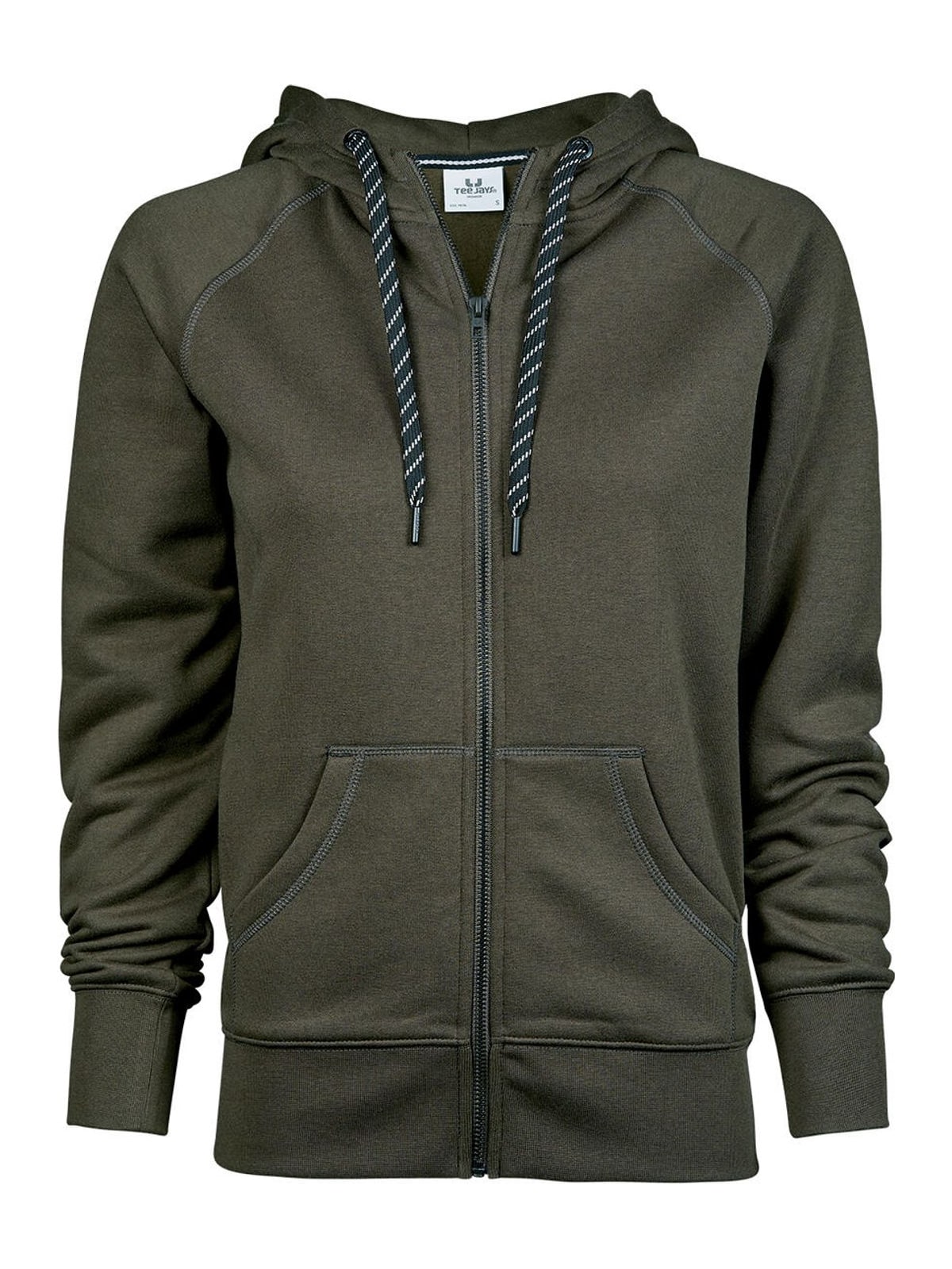 Ladies Fashion Full Zip Hood 5436 Tee Jays Deep Green