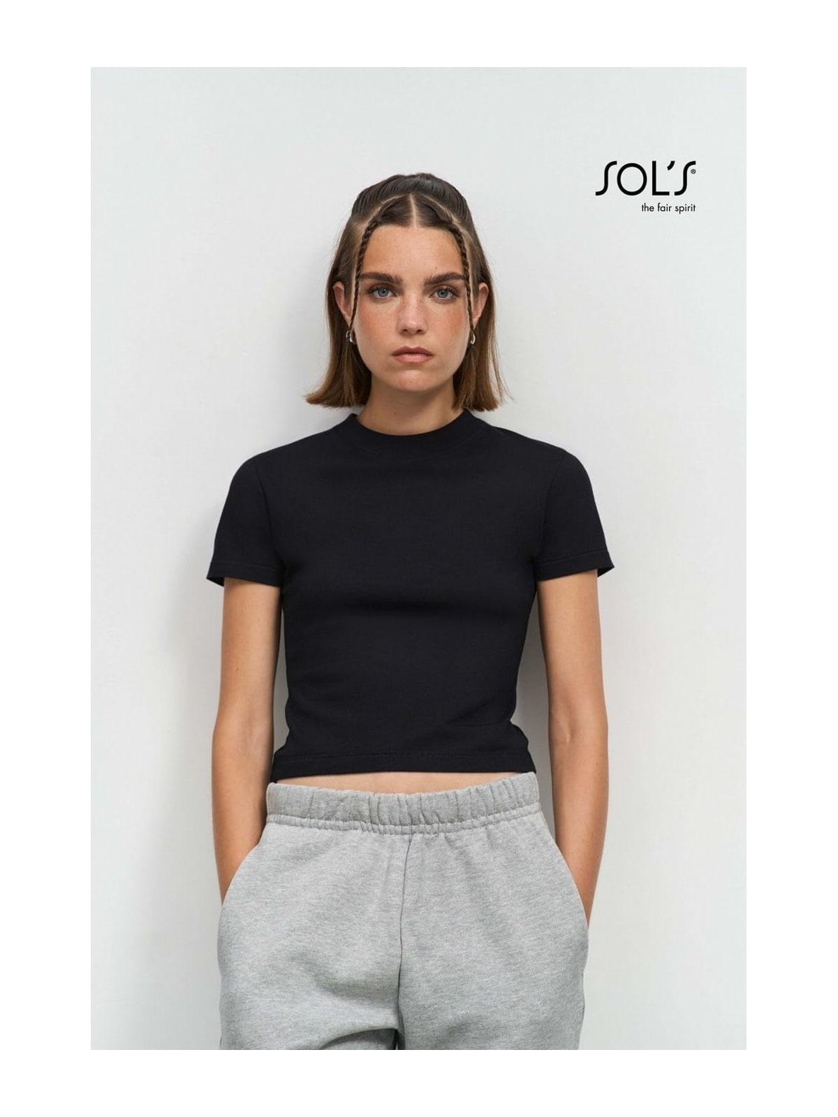 Γυναικείο Κροπ T-shirt Lilia - 04811 SOLS Deep Black
