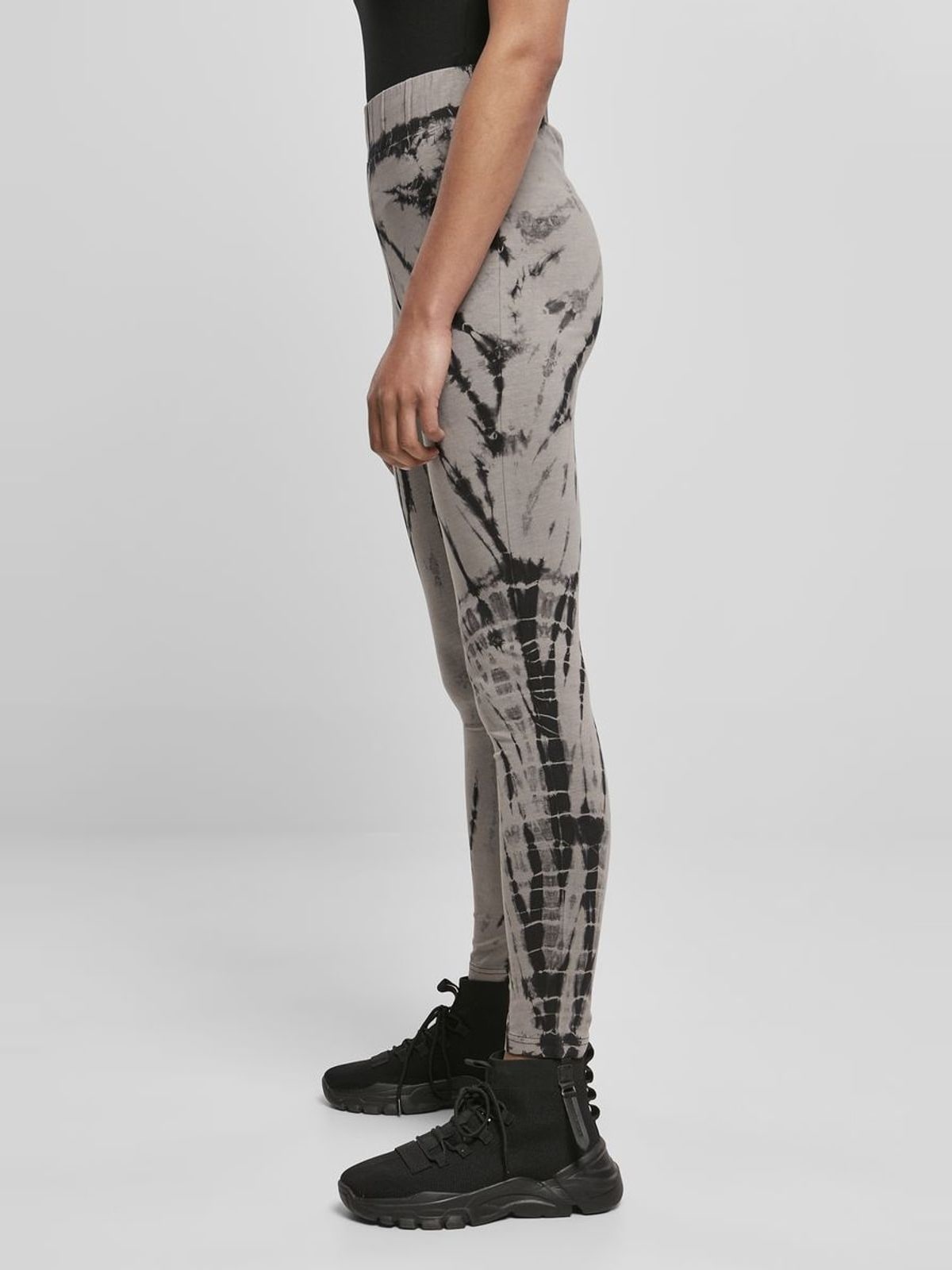 Γυναικείο Κολάν Ψηλόμεσο Tie Dye TB3656 Urban Classics Black/Asphalt