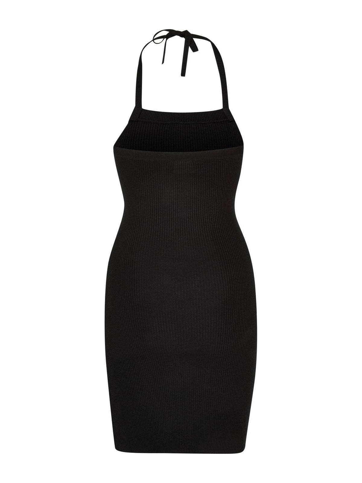 Ladies Rib Knit Neckholder Dress Urban Classics TB5494-00007 black