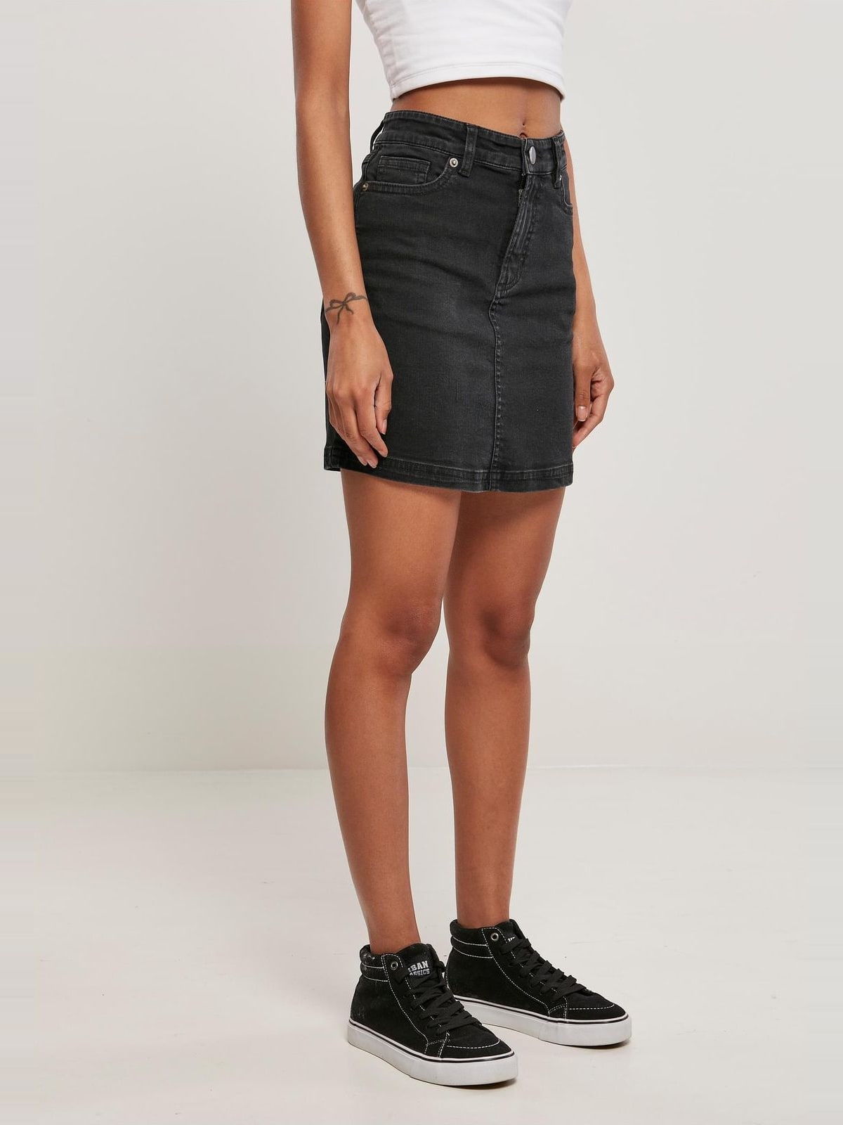 Γυναικεία Μίνι Φούστα Denim Organic Stretch TB4799 Urban Classics black washed