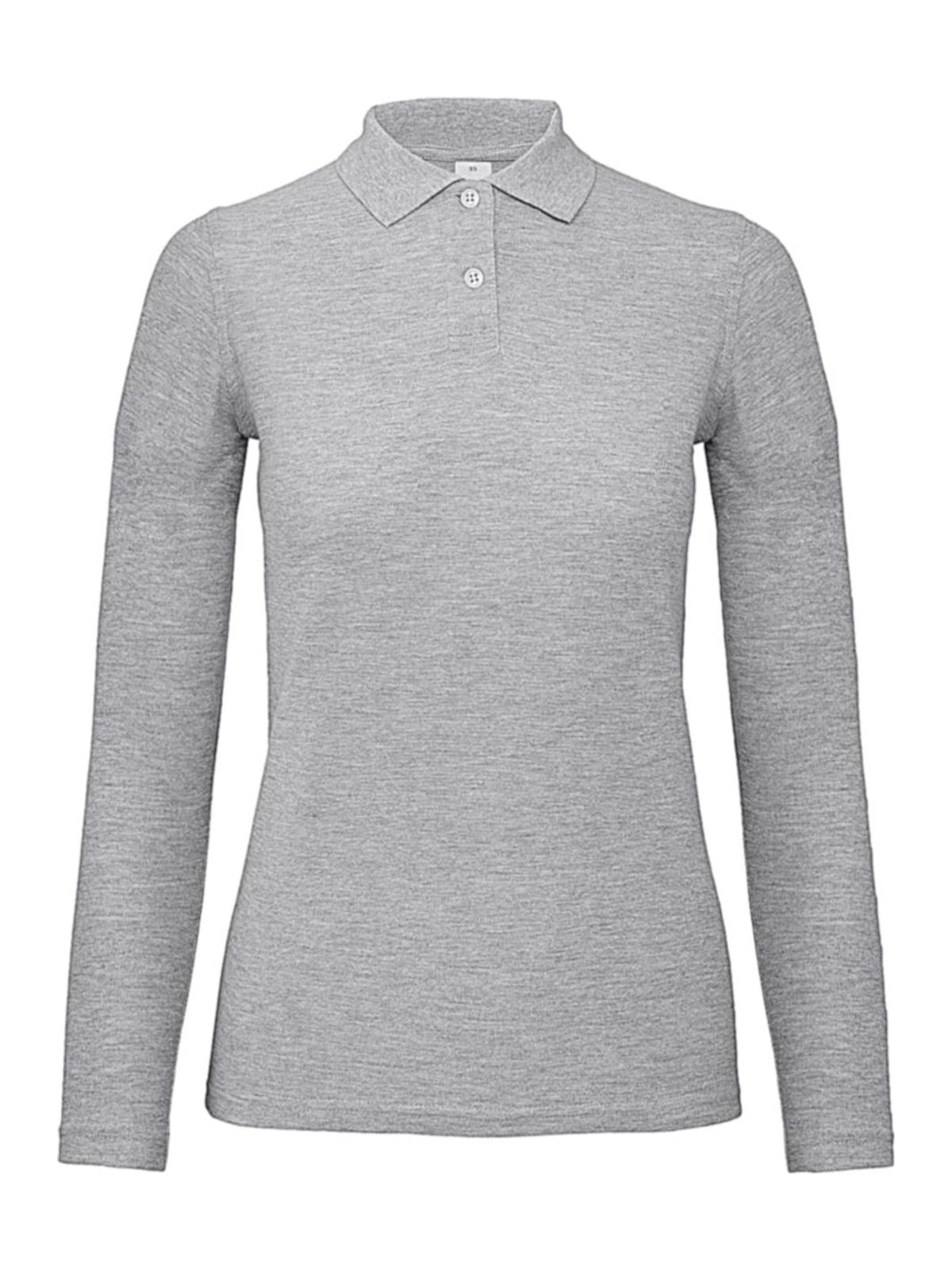 Μπλούζα Polo Γυναικεία Μακρυμάνικη PWI13 B & C ID.001 LSL Heather Grey