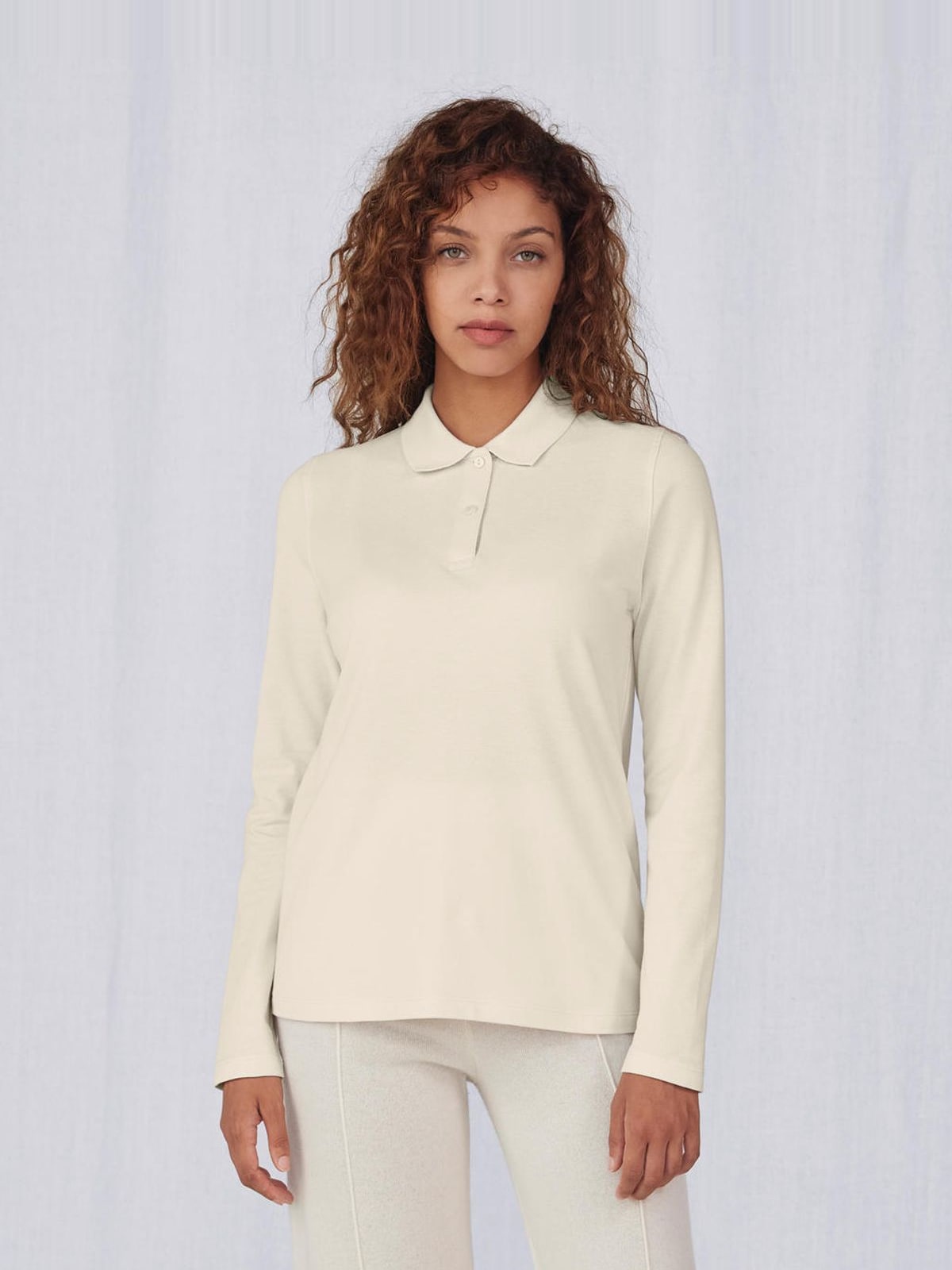 Γυναικεία Μακρυμάνικη Μπλούζα Polo PW462 B & C My Polo 180 LSL Off White