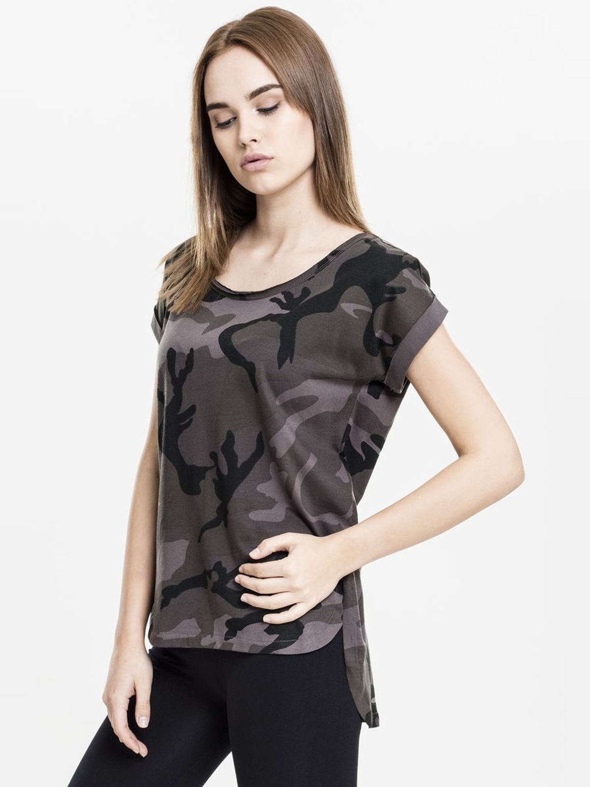 Γυναικείο T-Shirt Camo Back Shaped Tee Urban Classics TB1635-00784 Dark Camo