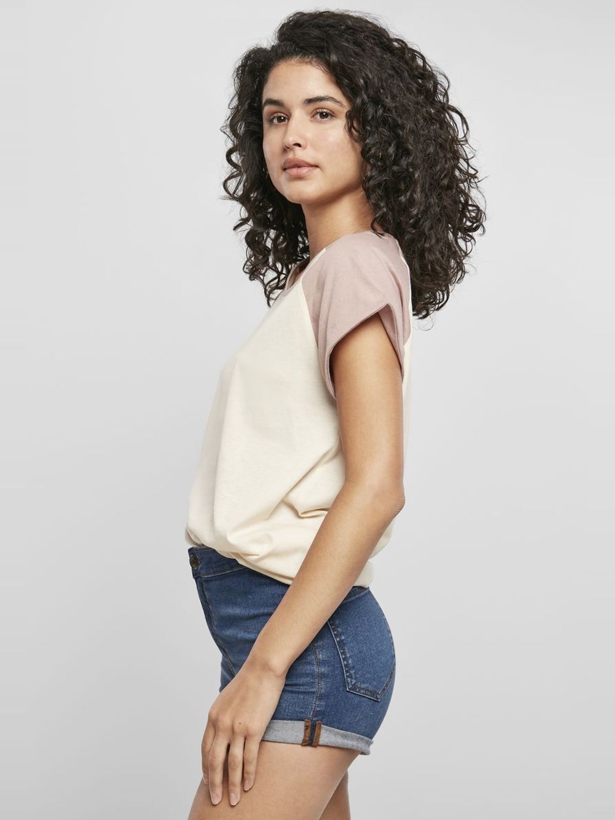 Γυναικείο T-Shirt Contrast Raglan TB1913 Urban Classics White Sand/Dusk Rose