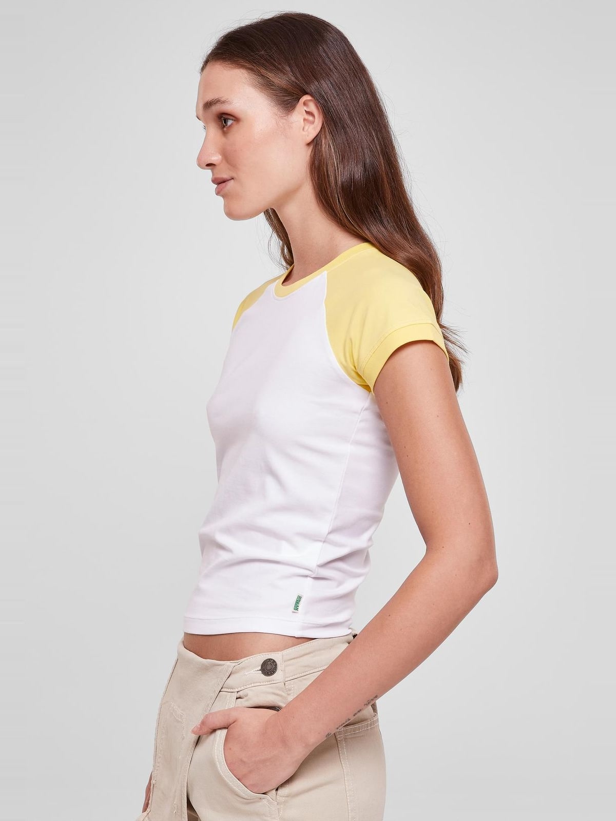Γυναικείο T-Shirt Organic Stretch Retro Baseball TB5075 Urban Classics White/Vintagesun