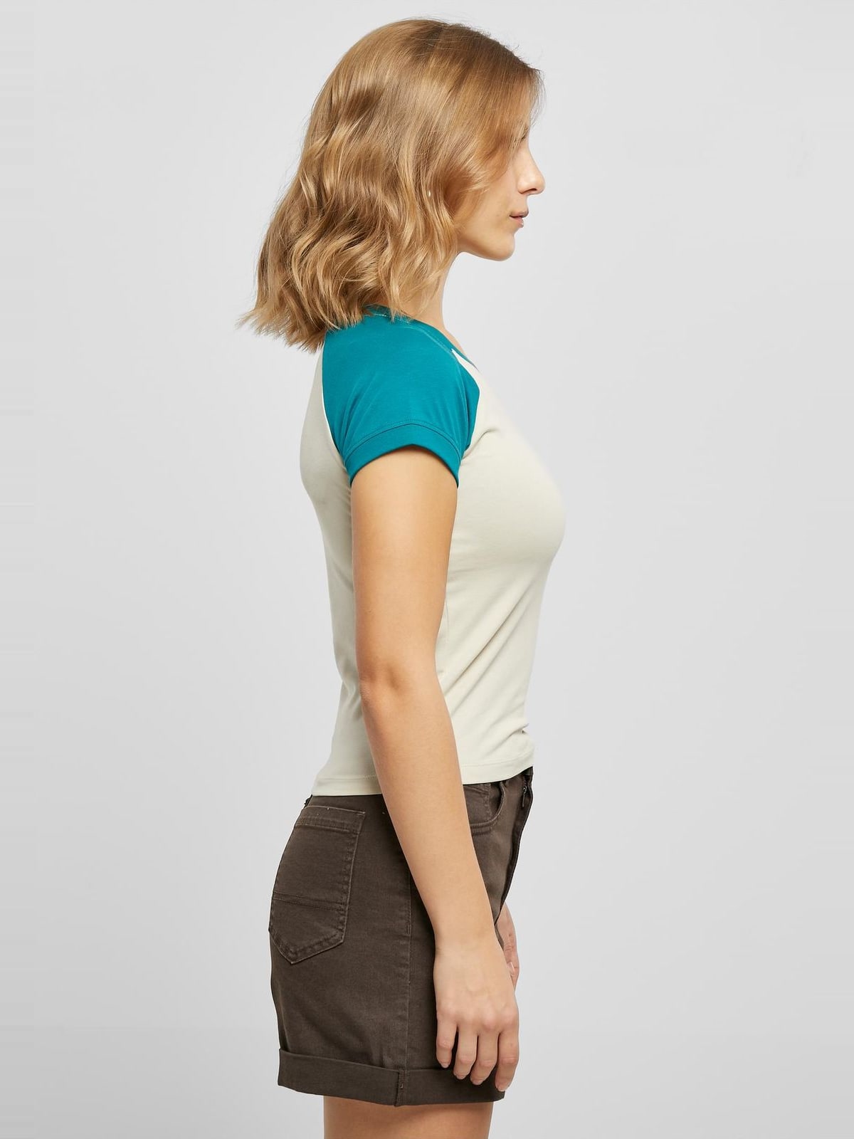 Γυναικείο T-Shirt Retro Baseball TB5075 Urban Classics Organic Stretch Short Softseagrass/Watergreen