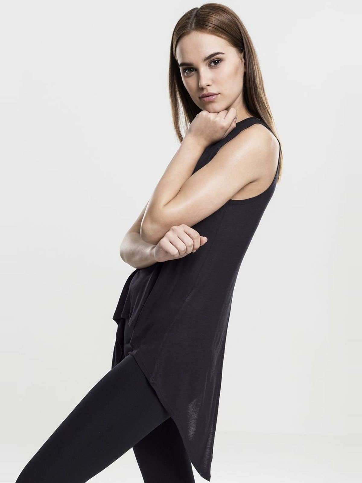 Γυναικείο Τοπ TB1509 Urban Classics Viscose Ασύμμετρο Black