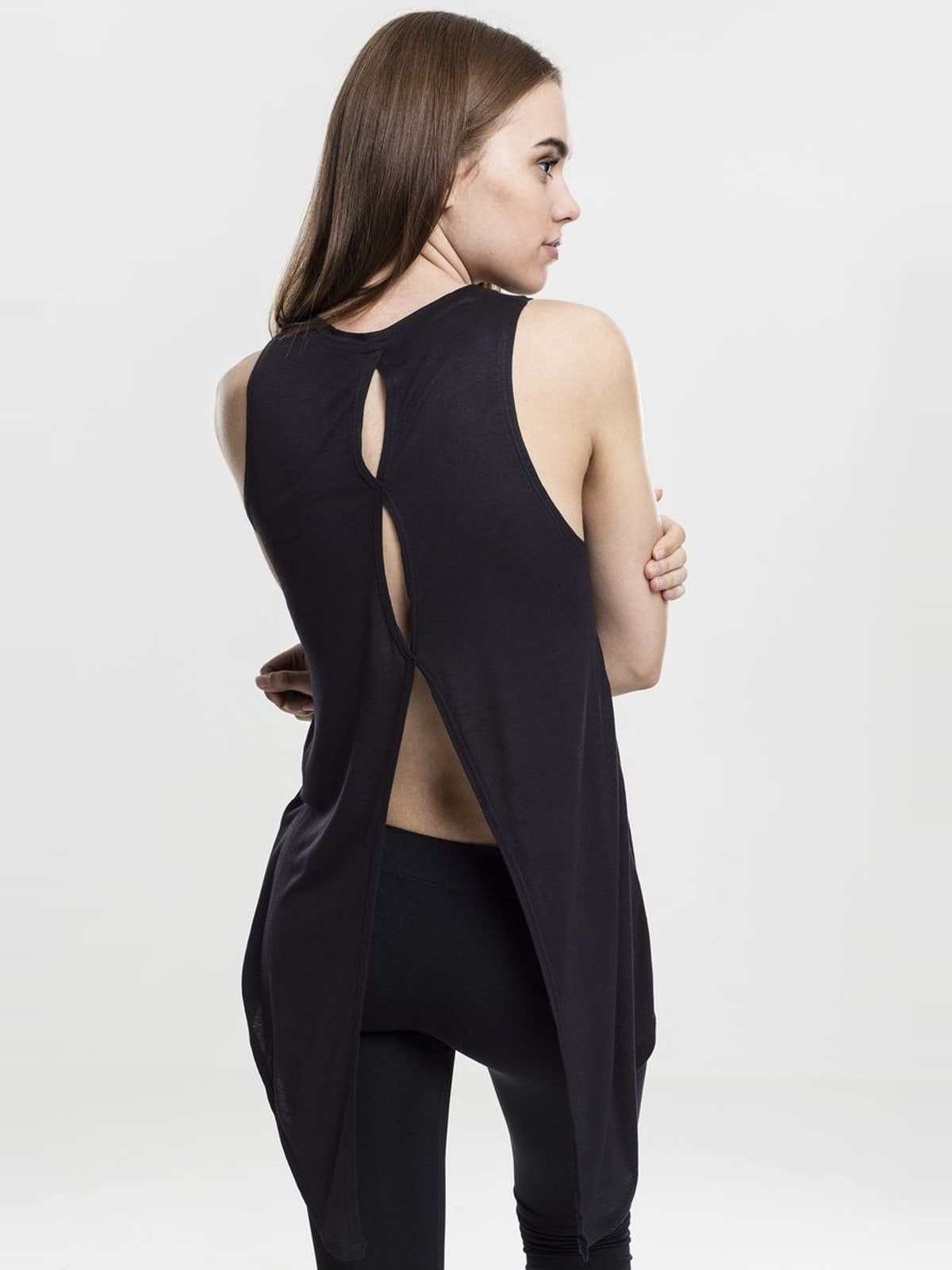 Γυναικείο Τοπ TB1509 Urban Classics Viscose Ασύμμετρο Black