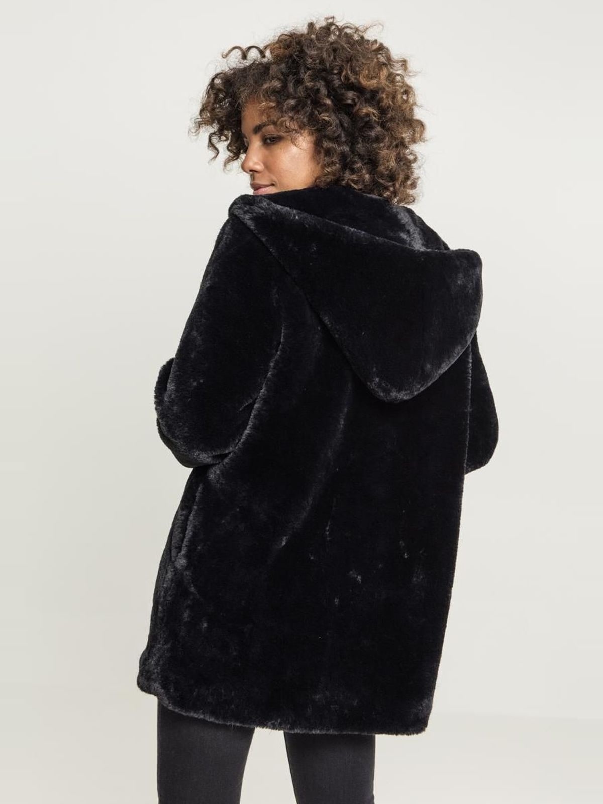 Παλτό με Κουκούλα Teddy TB2375 Urban Classics Black