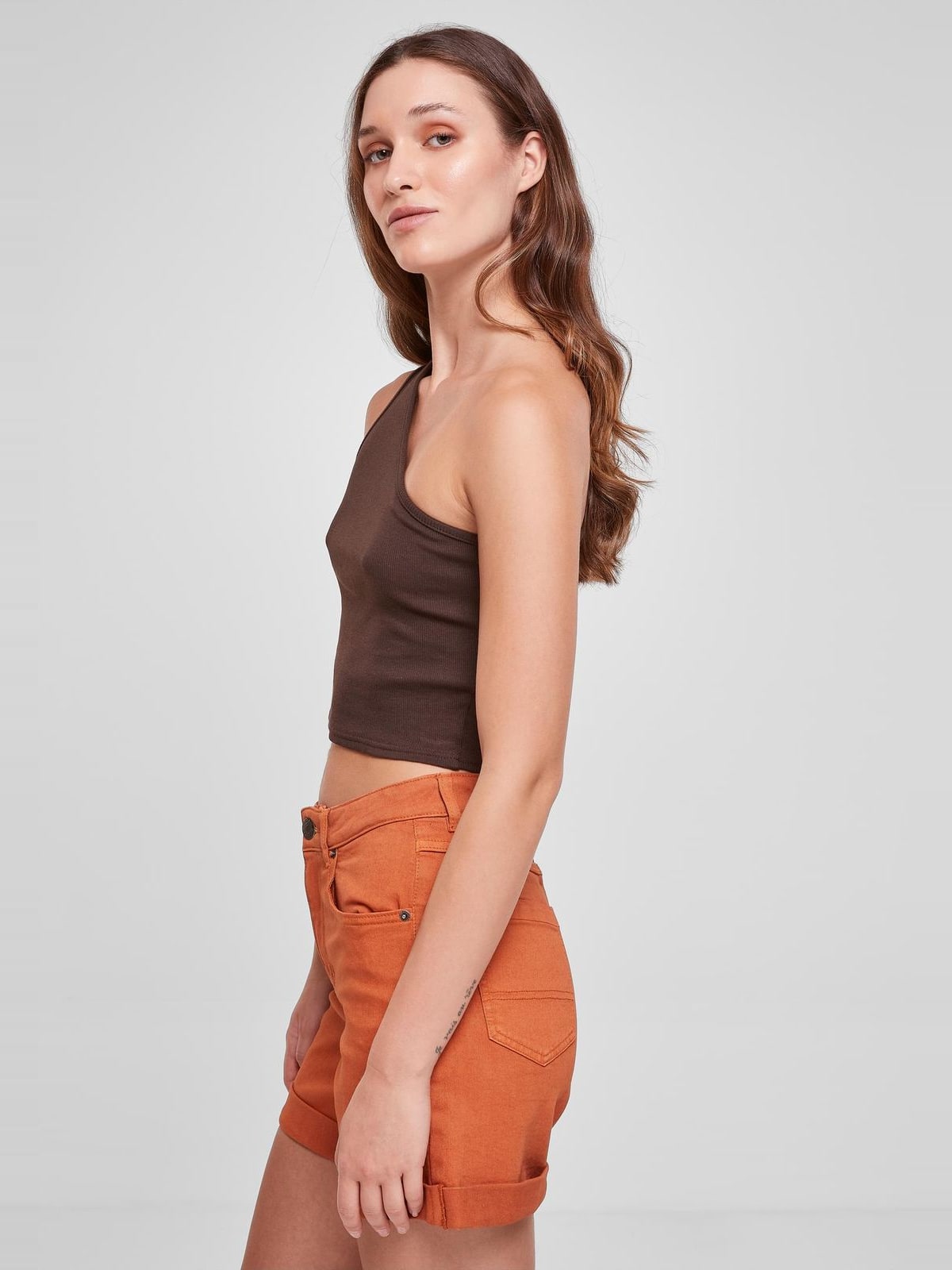 Γυναικείο Cropped Ασύμμετρο Τοπ TB2609-00075 Urban Classics Brown
