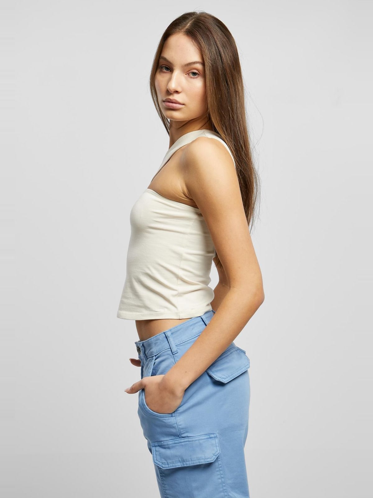 Ladies One Strap Top Urban Classics TB5977-02903 whitesand
