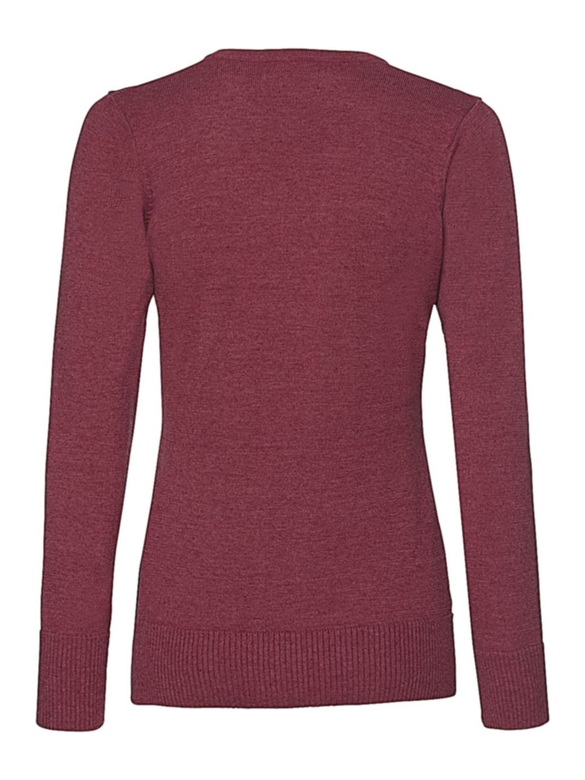 Γυναικείο Πλεκτό Πουλόβερ R-710F-0 Russell V-Neck Cranberry Marl