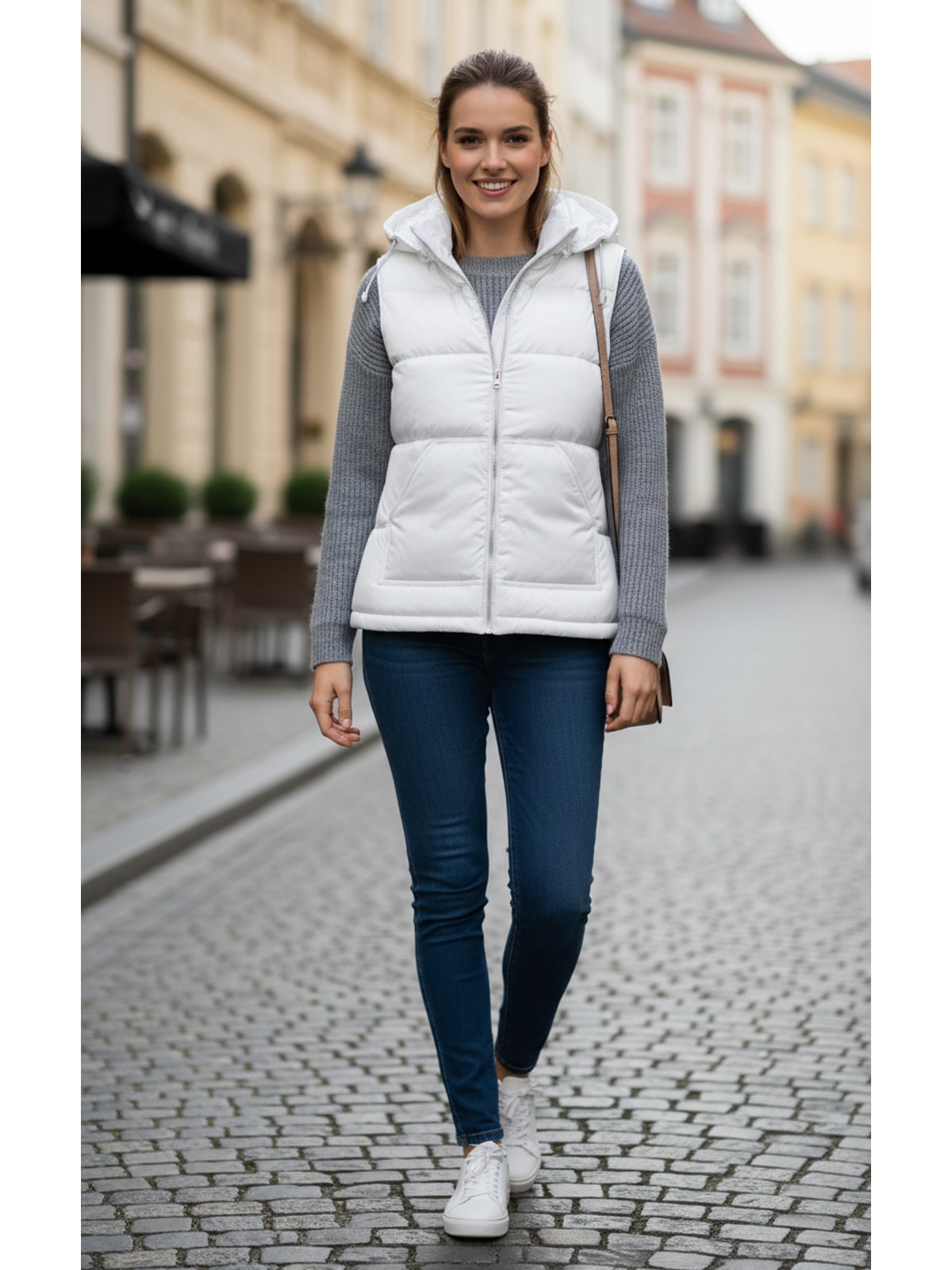 Γυναικείο Αμάνικο Μπουφάν Zen+ Women B & C White