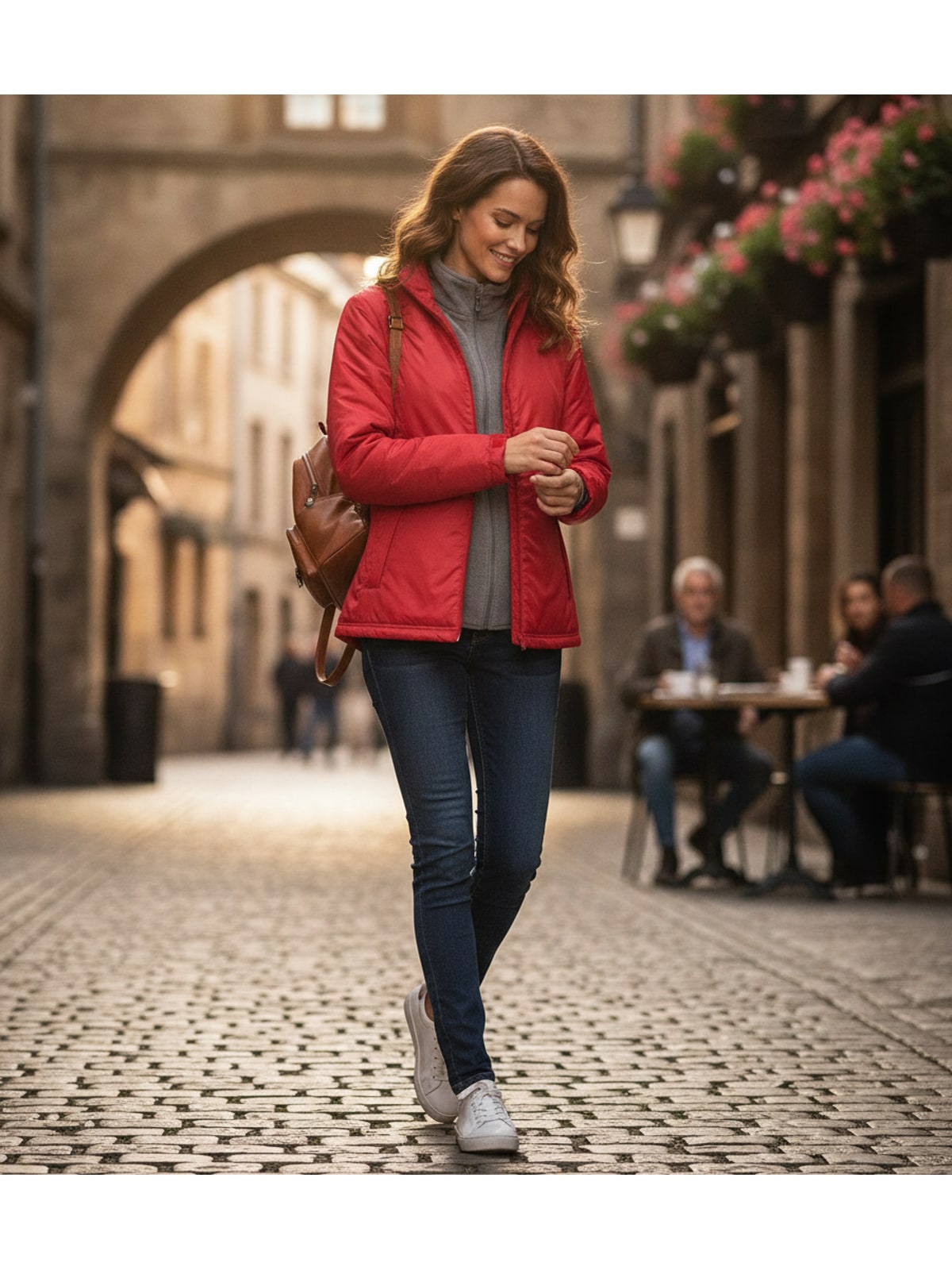 Γυναικείο Μπουφάν JW826 B&C Multi-Active Red/Warm Grey