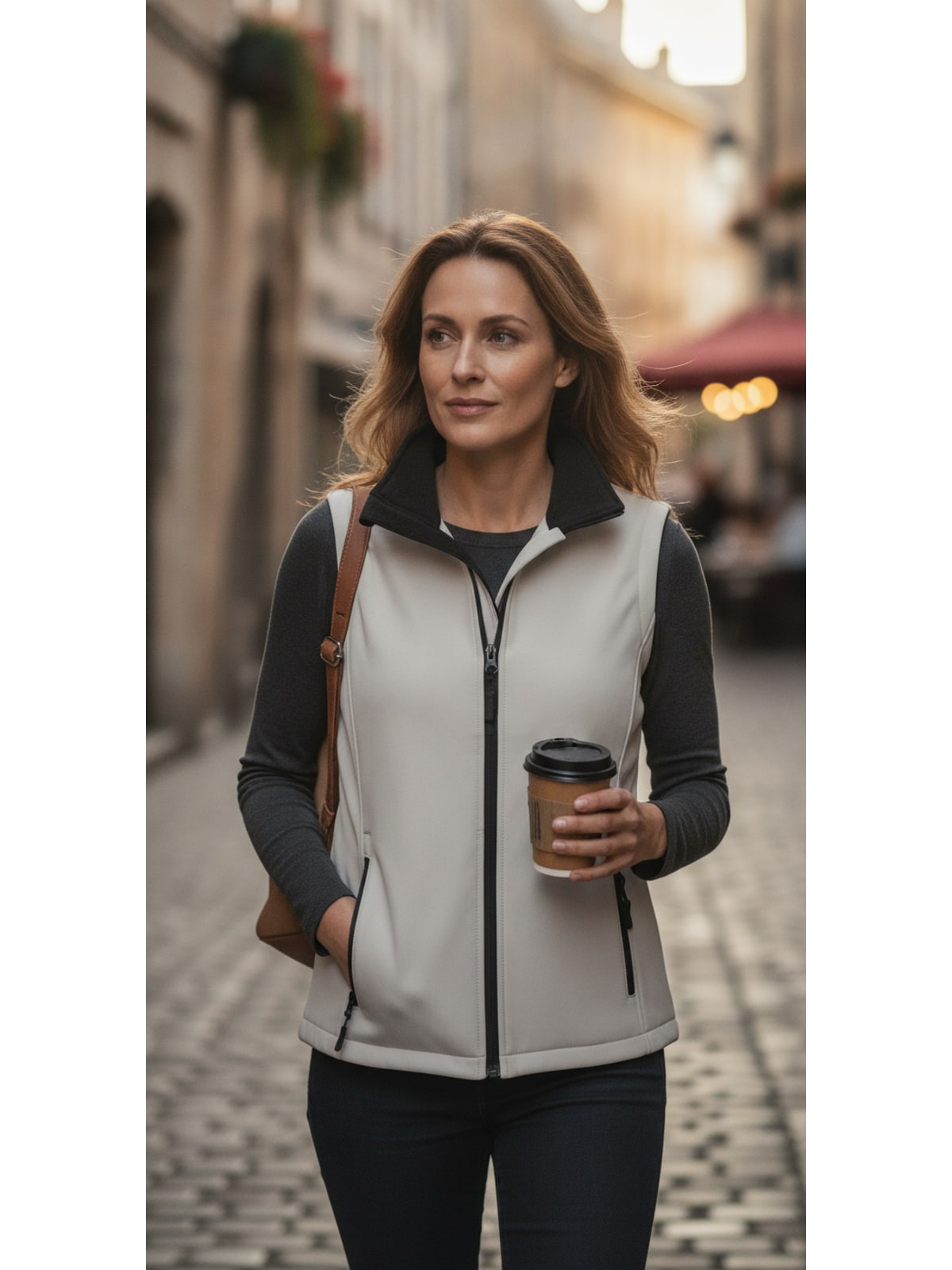 Γυναικείο Αμάνικο Μπουφάν Softshell R232F Result Core White/Black