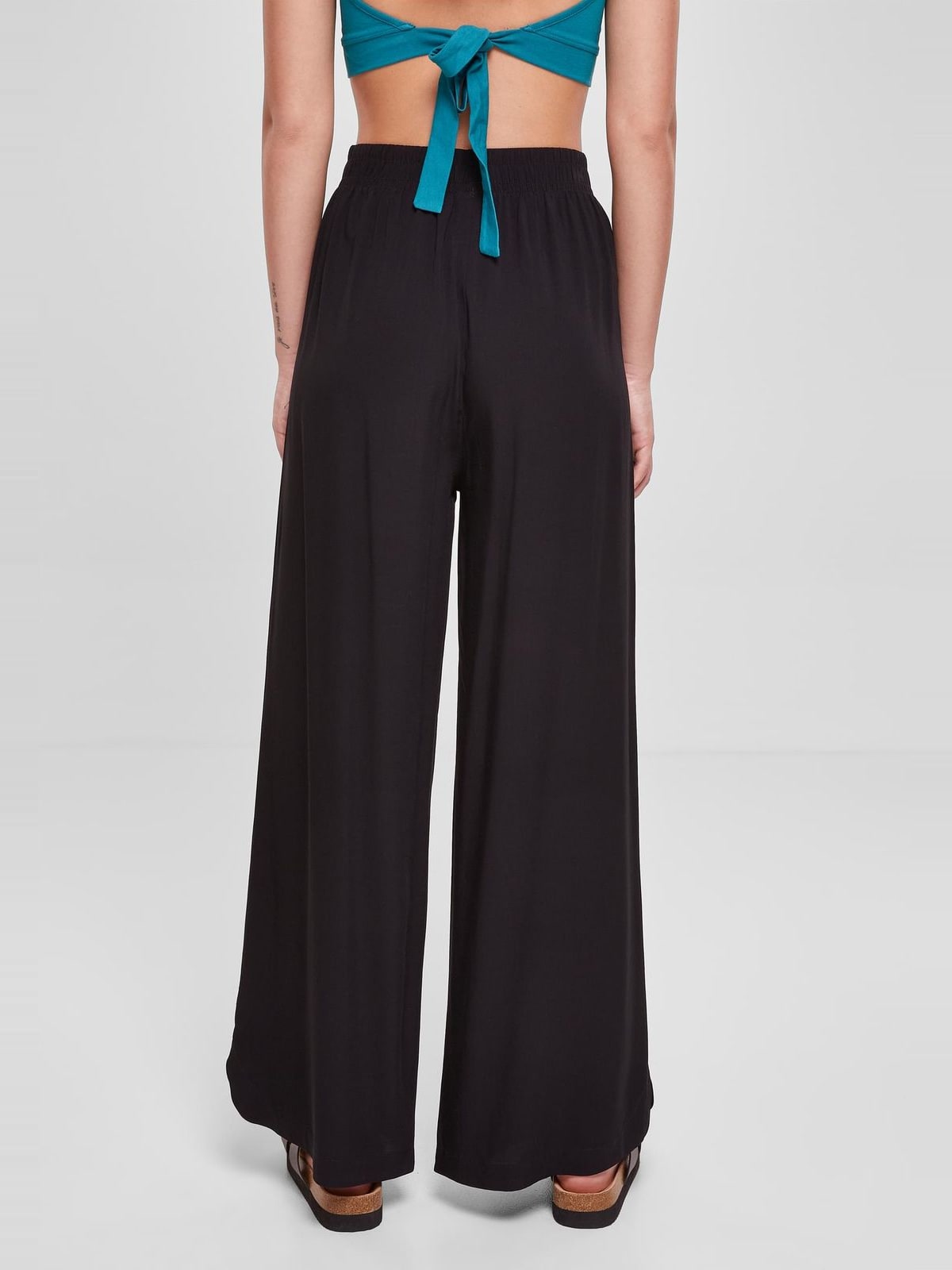 Γυναικείο Παντελόνι Wide Leg Viscose TB5996 Urban Classics Black