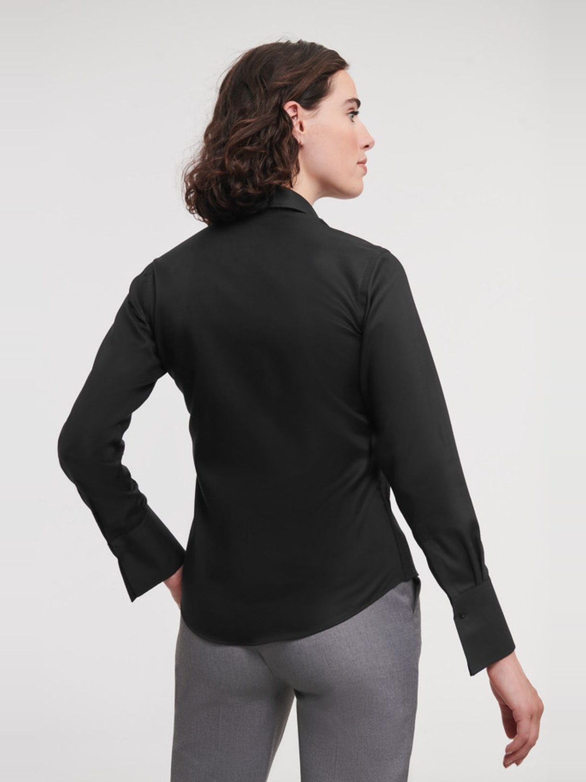 Γυναικείο Μακρυμάνικο Πουκάμισο R-956F-0 Russell 956F Non-iron Black